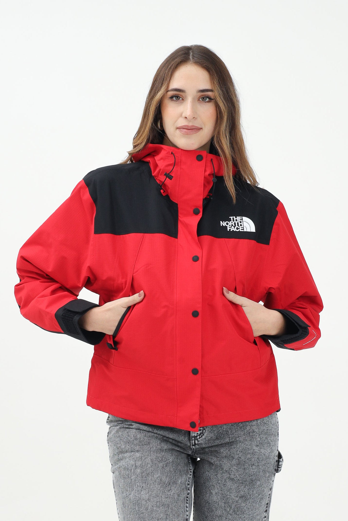 THE NORTH FACE Giacca a vento Mountain Mono rossa da donna NF0A88YXKZ31 . THE NORTH FACE