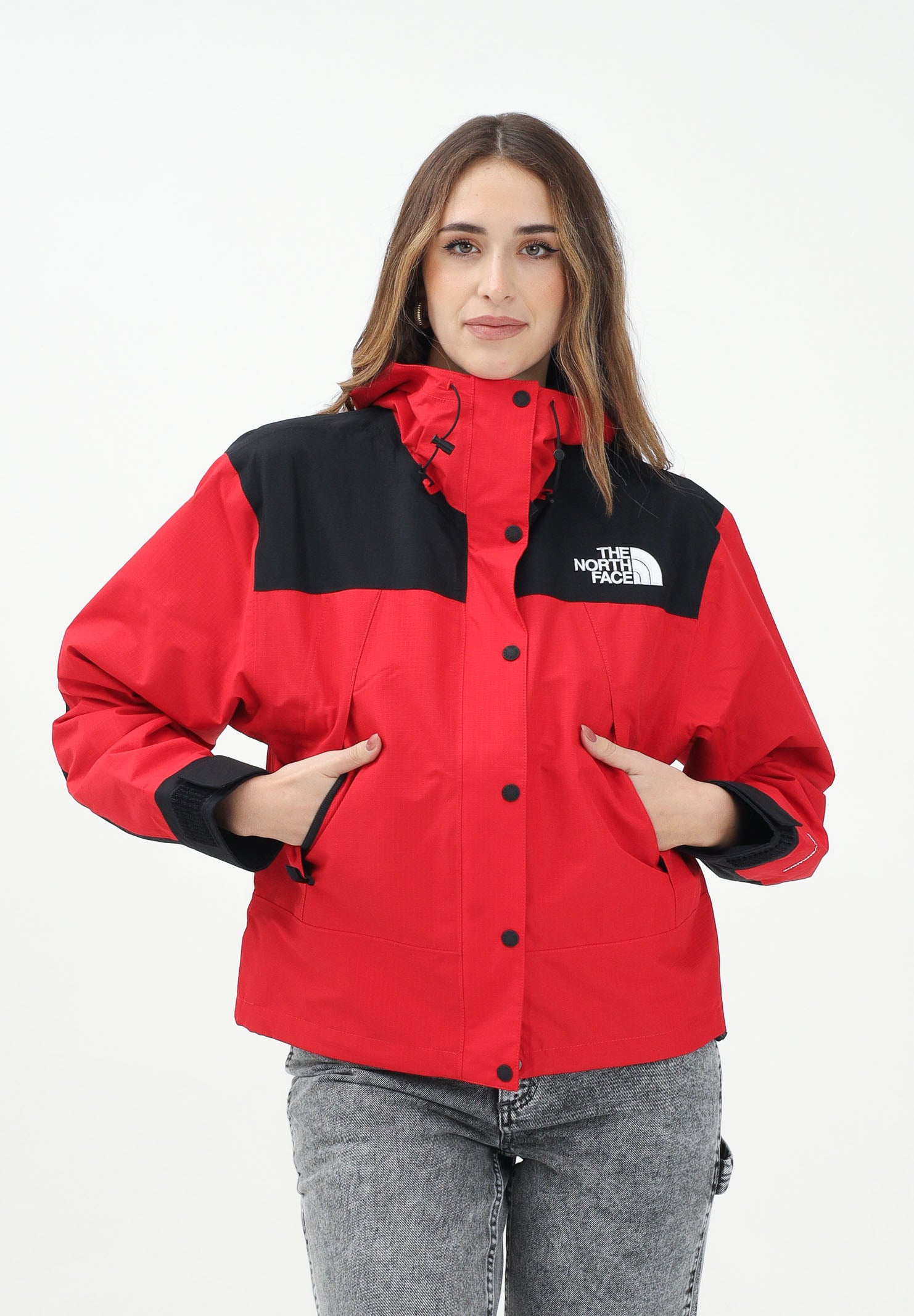 THE NORTH FACE Giacca a vento Mountain Mono rossa da donna NF0A88YXKZ31 . THE NORTH FACE