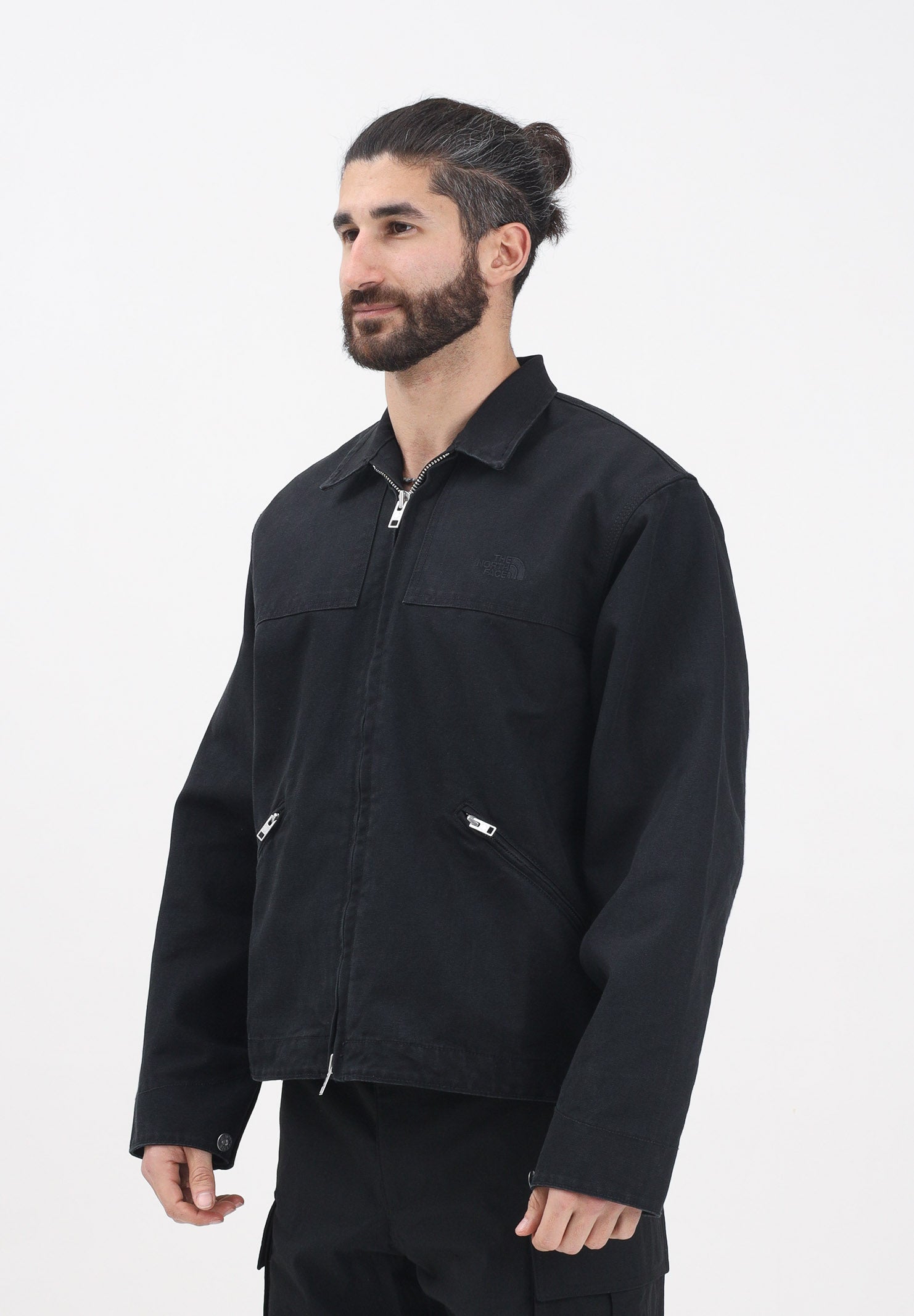 THE NORTH FACE Giubbotto di jeans Cedar Canvas in denim nero da uomo NF0A8B72JK31 . THE NORTH FACE