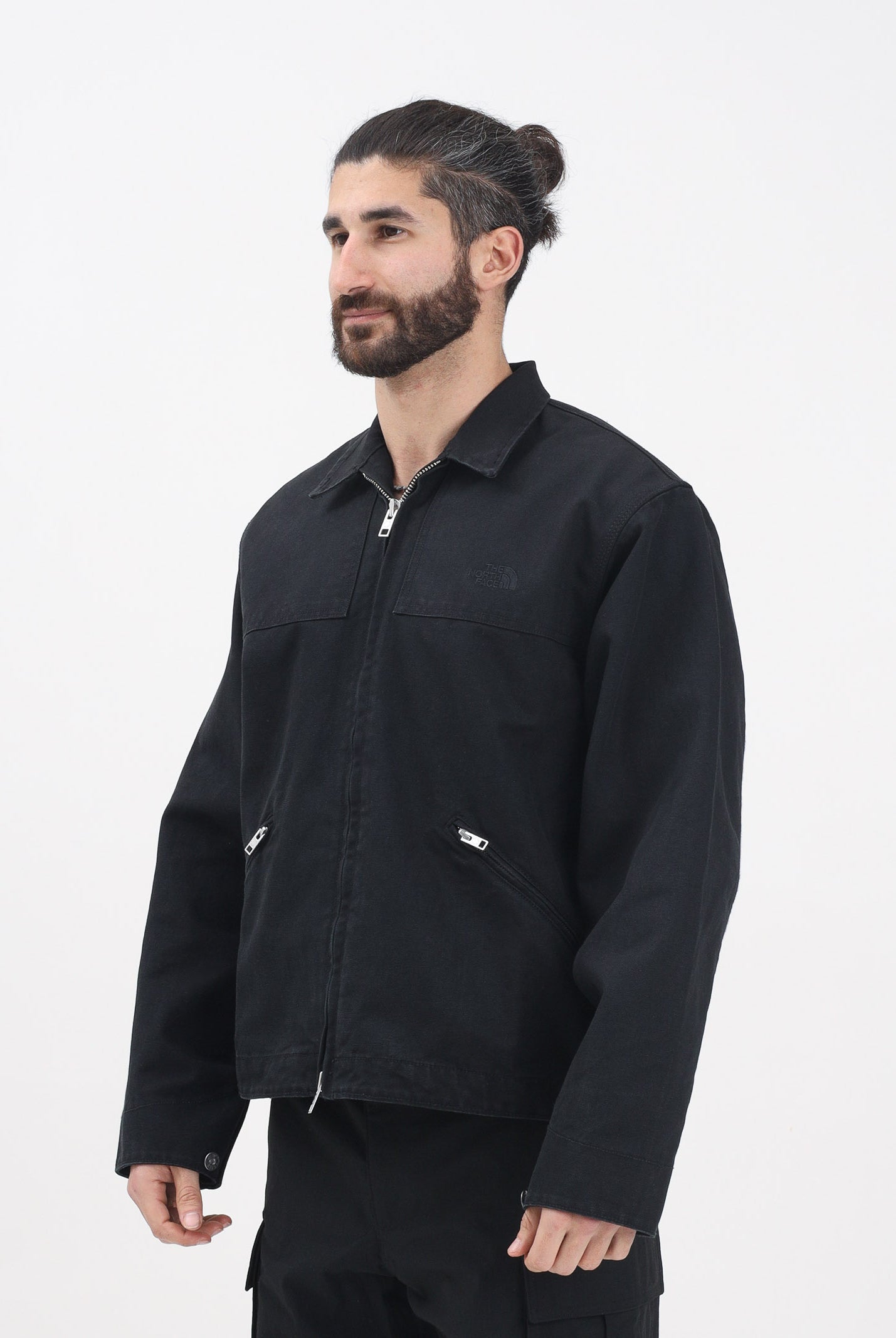 THE NORTH FACE Giubbotto di jeans Cedar Canvas in denim nero da uomo NF0A8B72JK31 . THE NORTH FACE