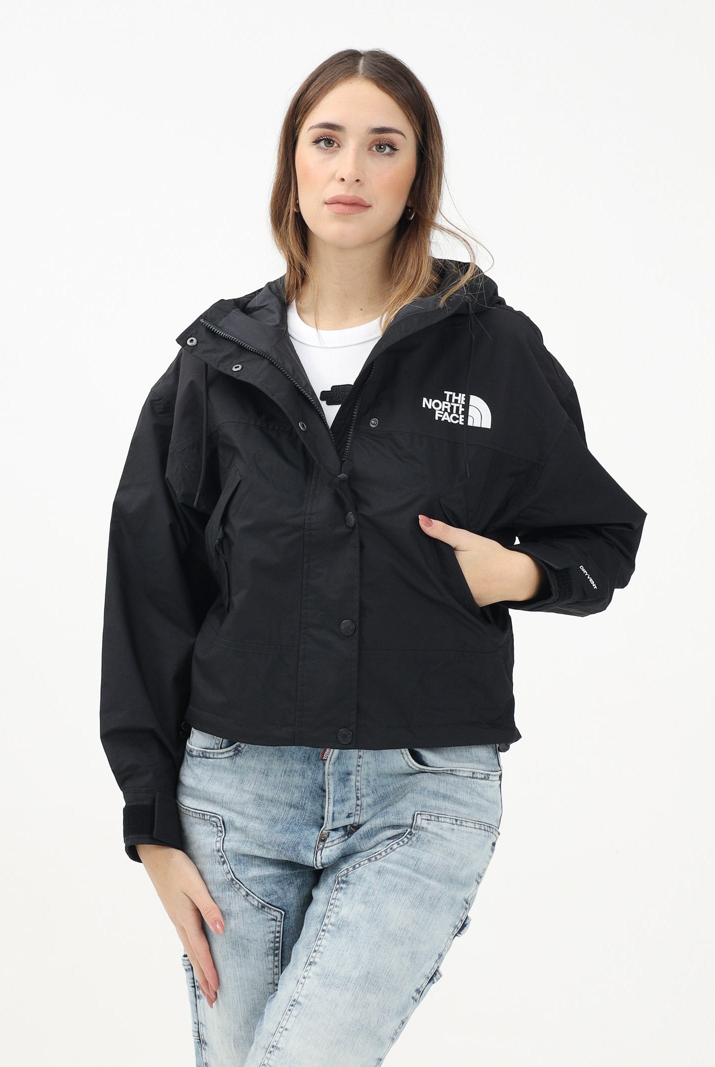 THE NORTH FACE Giacca a vento Mountain Mono nera da donna NF0A8BCHJK31 . THE NORTH FACE
