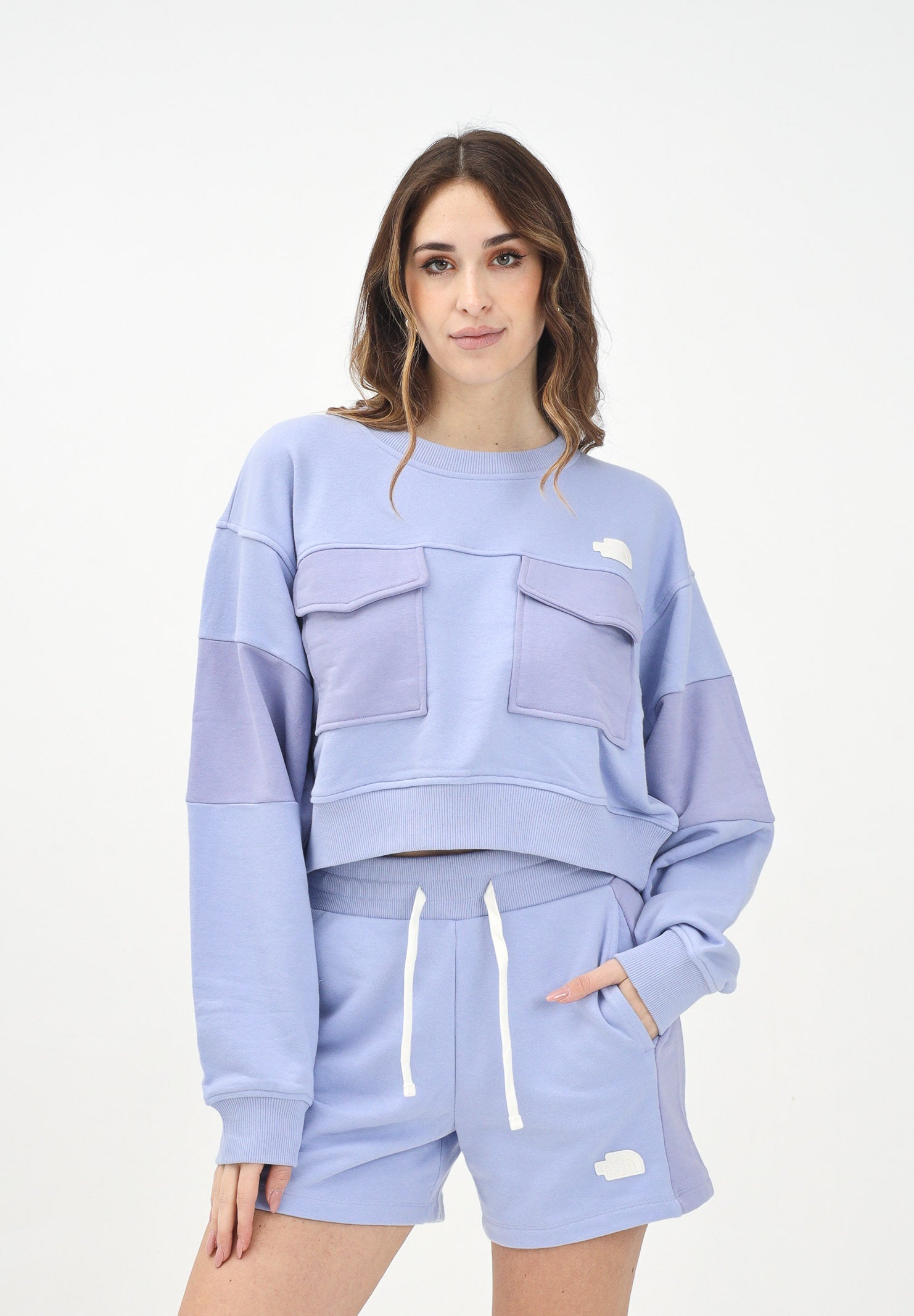 THE NORTH FACE Felpa girocollo Terry Oversized lilla da donna NF0A8C2C0VI1 . THE NORTH FACE