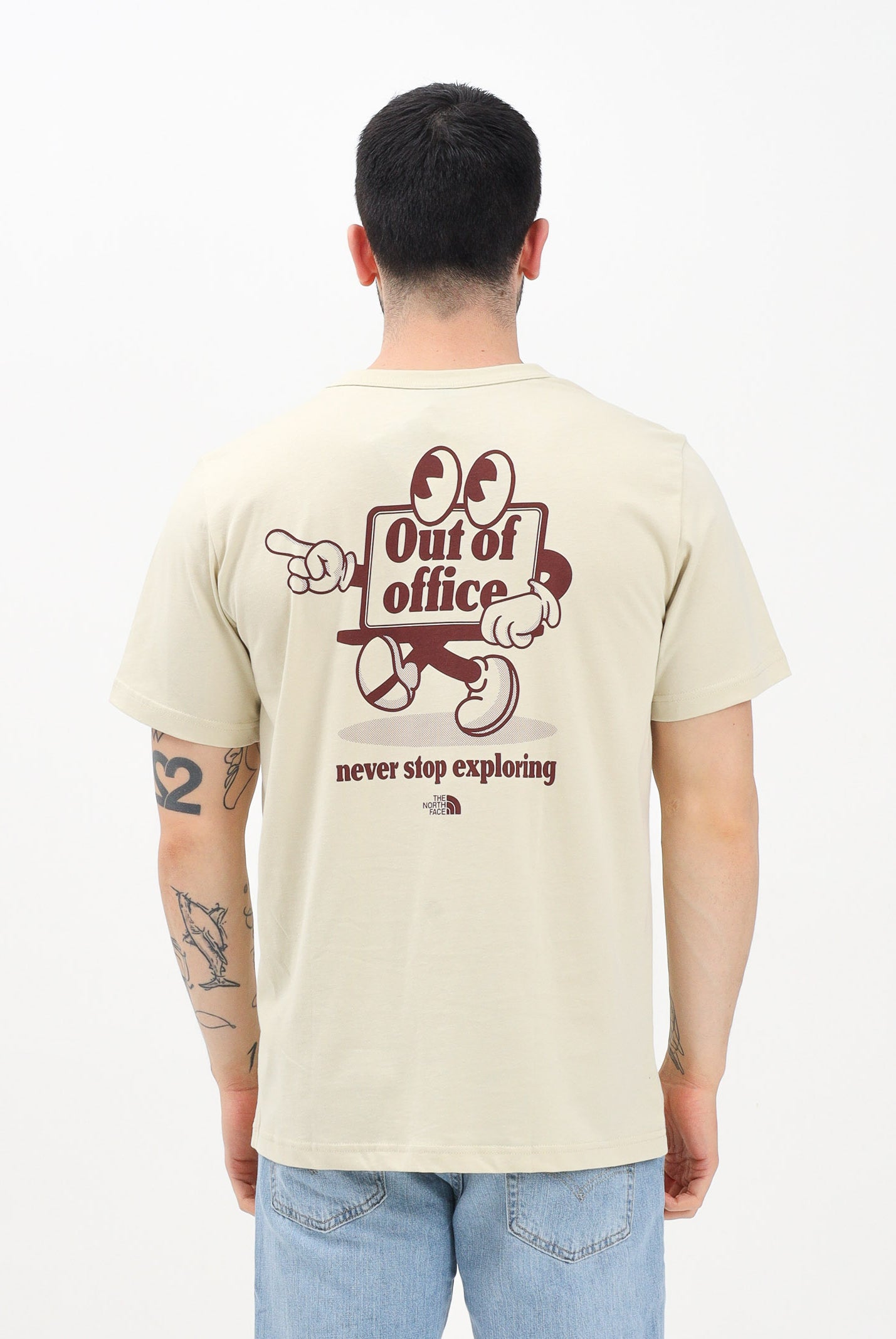THE NORTH FACE T-shirt a manica corta Relaxed Cartoon beige da uomo NF0A8C303X41 . THE NORTH FACE