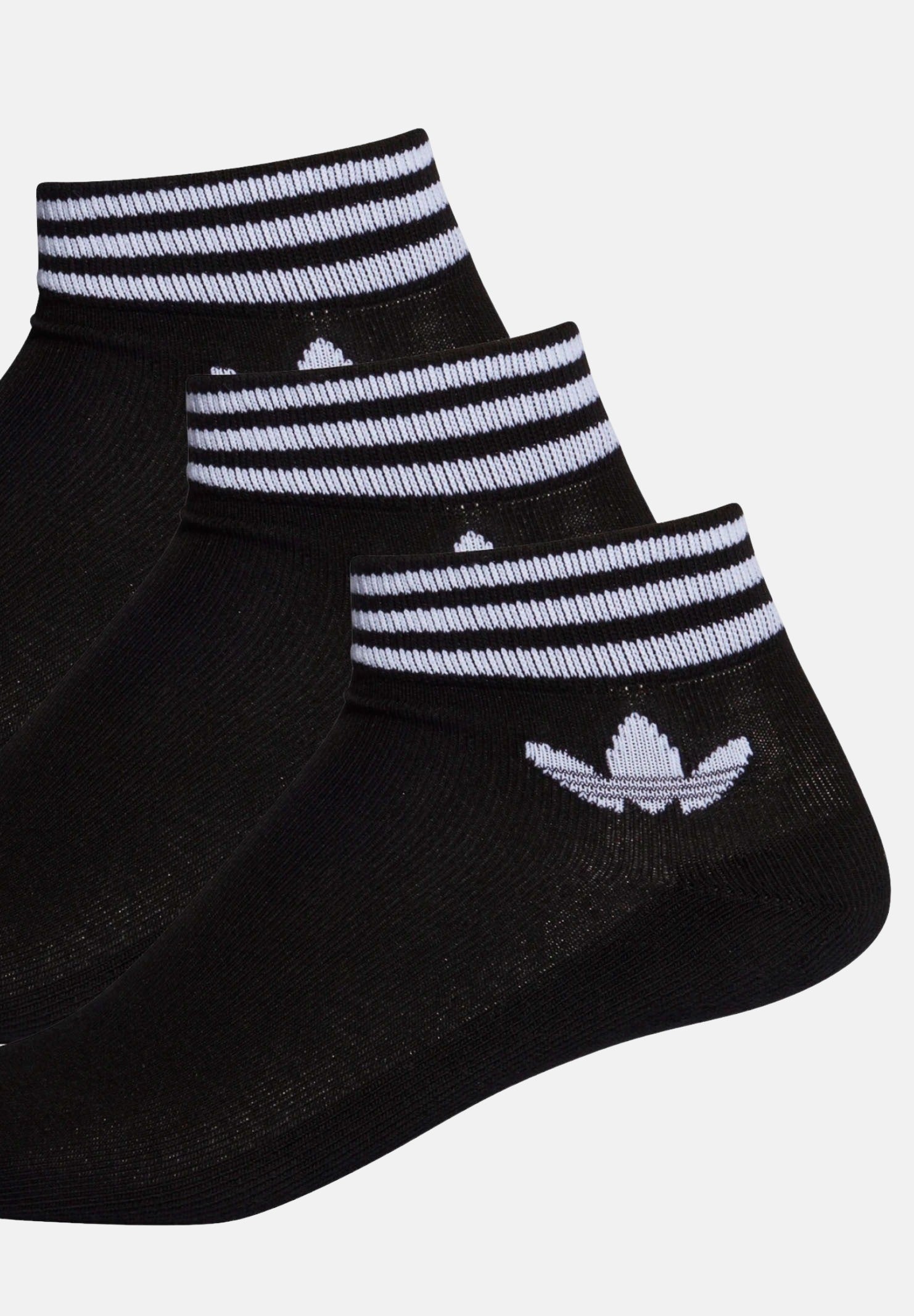 ADIDAS ORIGINALS Calzini (3 paia) Trefoil neri per uomo e donna EE1151 . ADIDAS ORIGINALS