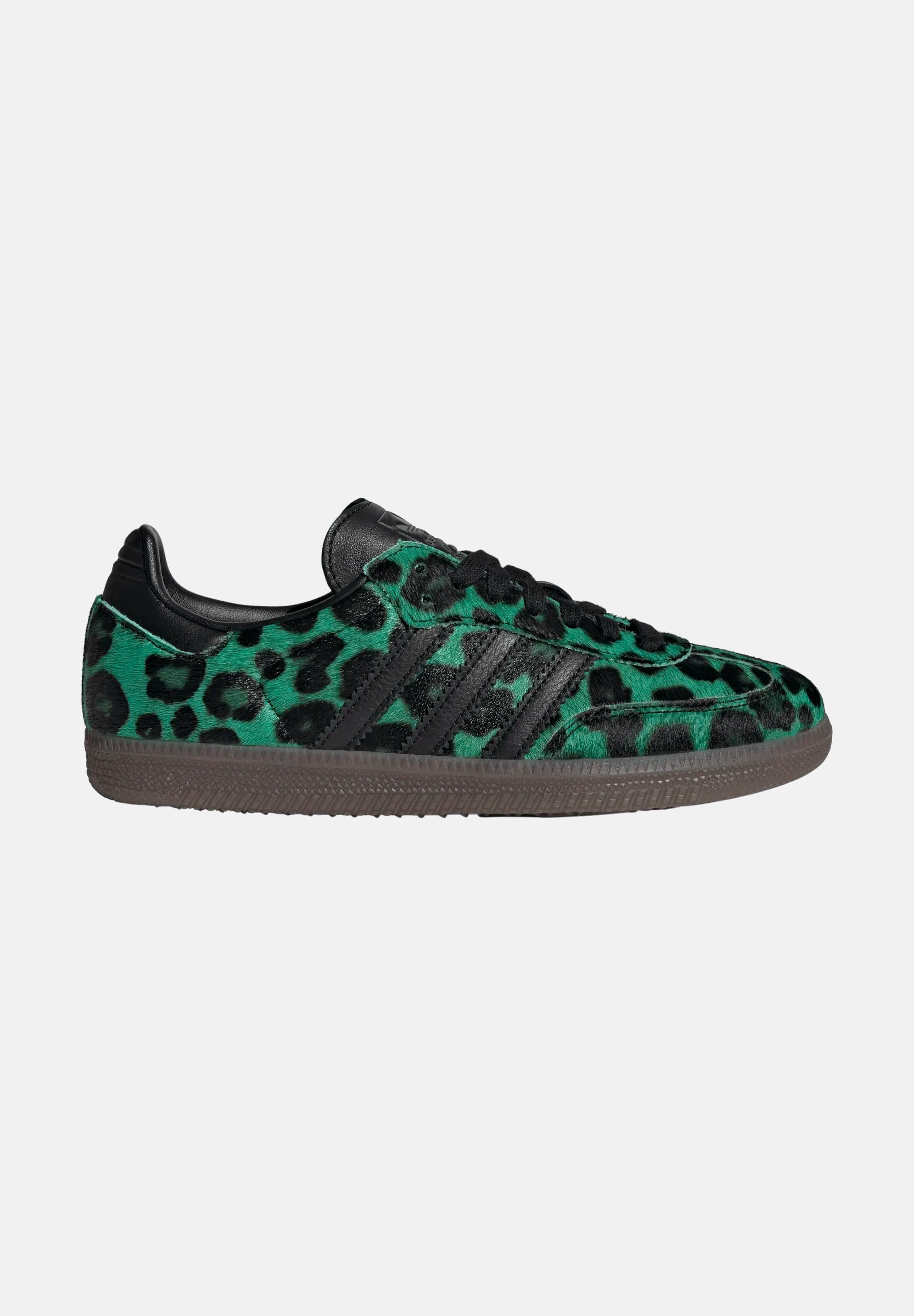ADIDAS ORIGINALS Sneakers SAMBA verdi per uomo e donna con stampa leopardata HQ9374 . ADIDAS ORIGINALS