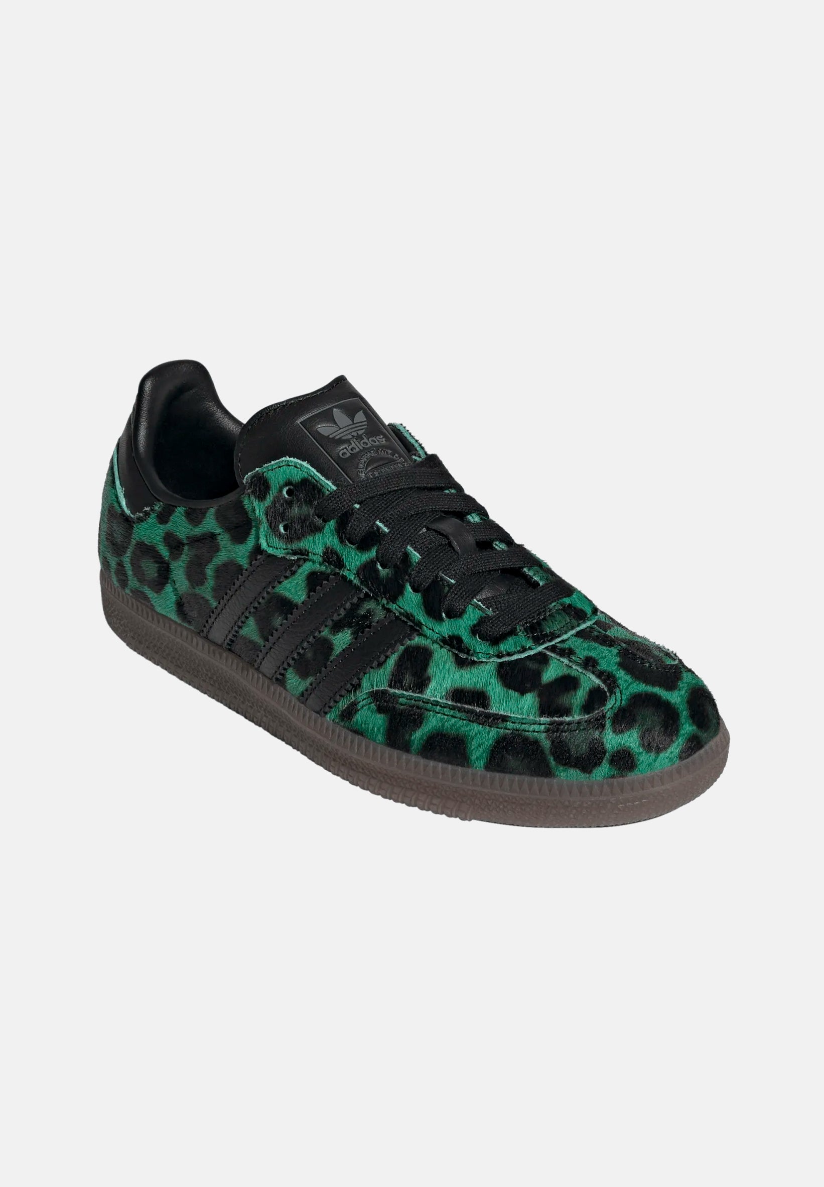 ADIDAS ORIGINALS Sneakers SAMBA verdi per uomo e donna con stampa leopardata HQ9374 . ADIDAS ORIGINALS
