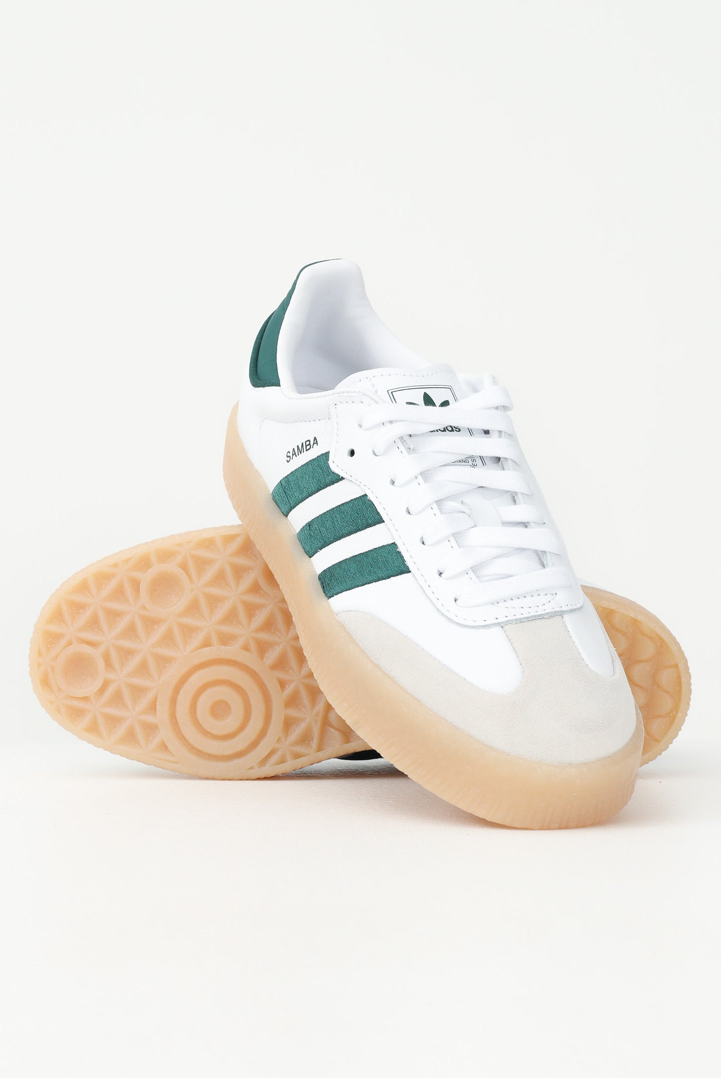 ADIDAS ORIGINALS Sneakers Sambae bianche e verdi da donna ID0440 . ADIDAS ORIGINALS