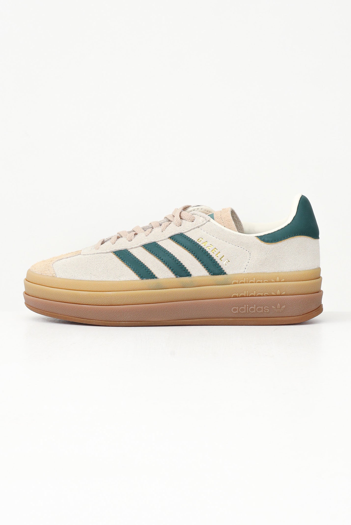 ADIDAS ORIGINALS Sneakers Gazelle Bold beige e verdi da donna ID7056 . ADIDAS ORIGINALS