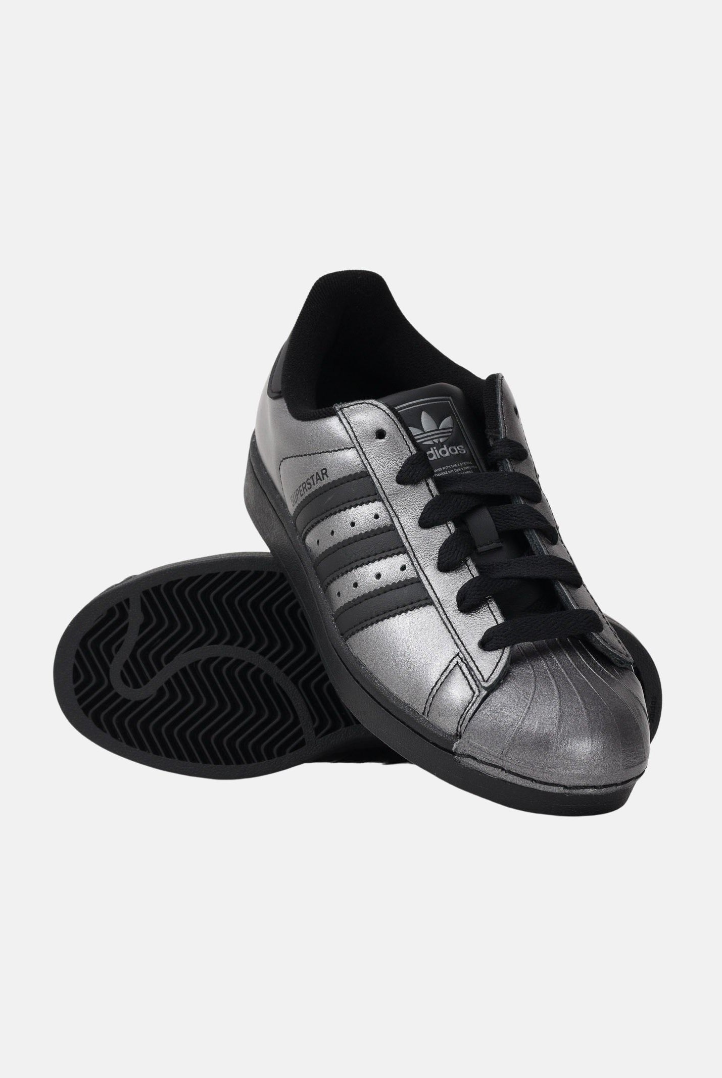 ADIDAS ORIGINALS Sneakers SUPERSTAR II argento e nere per uomo e donna IH1598 . ADIDAS ORIGINALS