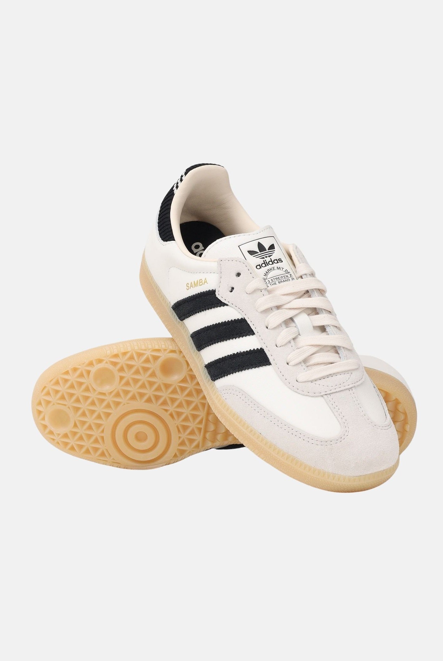 ADIDAS ORIGINALS Sneakers SAMBA OG panna e nere per uomo e donna IH6820 . ADIDAS ORIGINALS