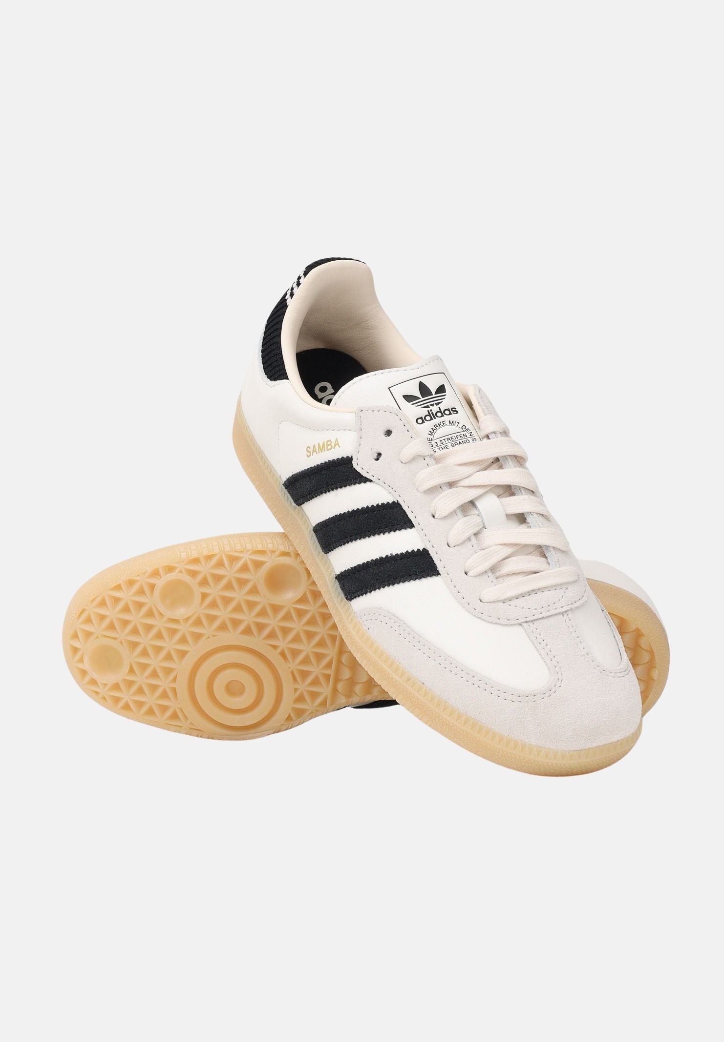 ADIDAS ORIGINALS Sneakers SAMBA OG panna e nere per uomo e donna IH6820 . ADIDAS ORIGINALS