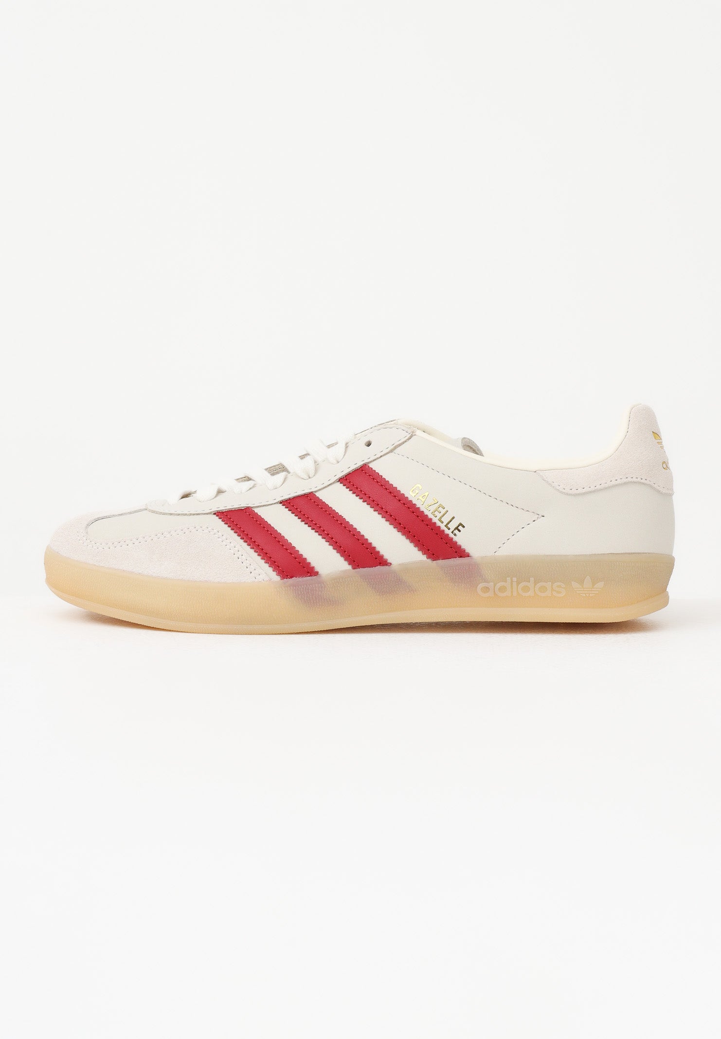 ADIDAS ORIGINALS Sneakers GAZELLE INDOOR AYAKKABI beige e rosse per uomo e donna IH9676 . ADIDAS ORIGINALS