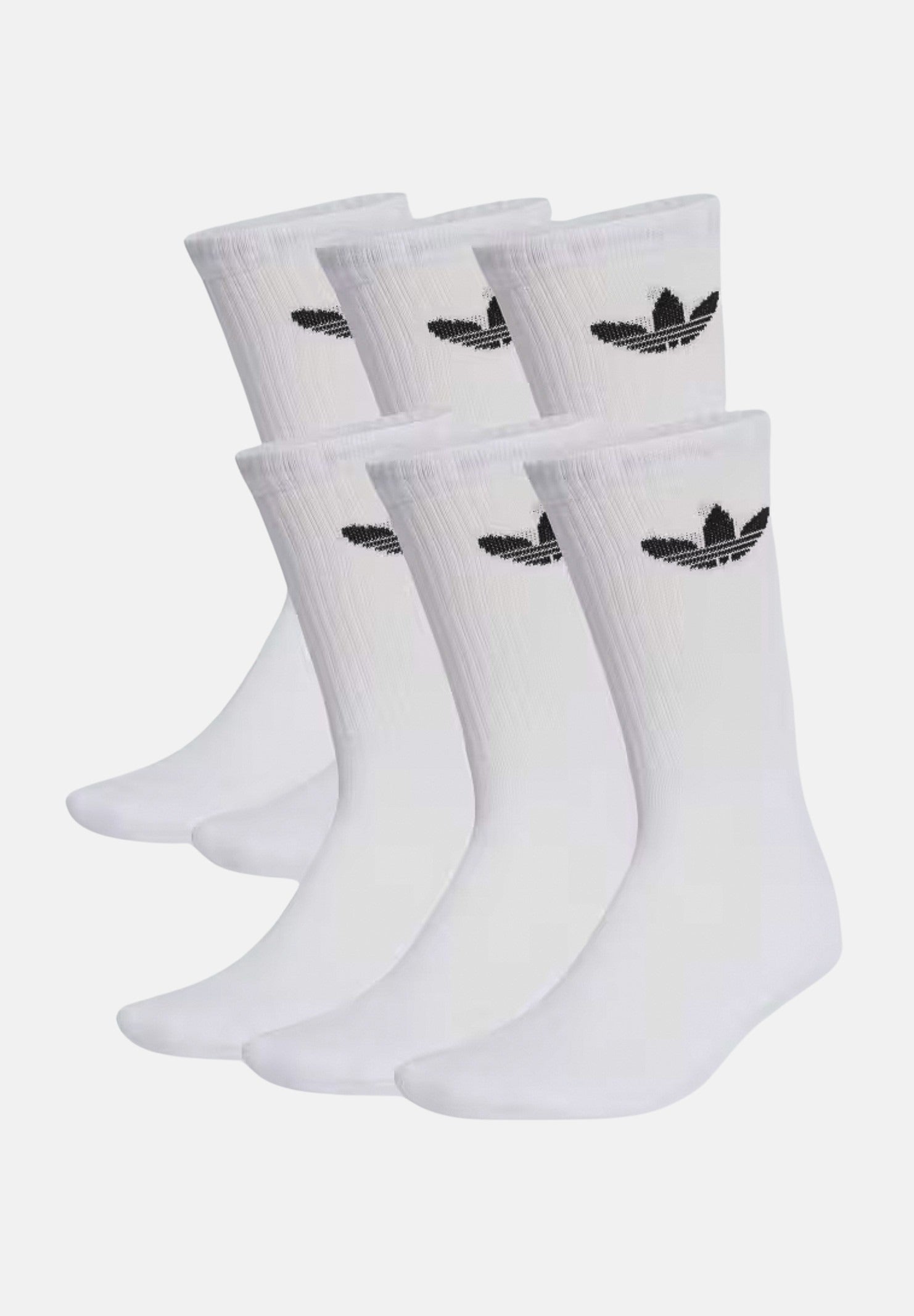 ADIDAS ORIGINALS Calzini Trefoil Cushion Crew (6paia) bianchi per uomo e donna IJ5619 . ADIDAS ORIGINALS