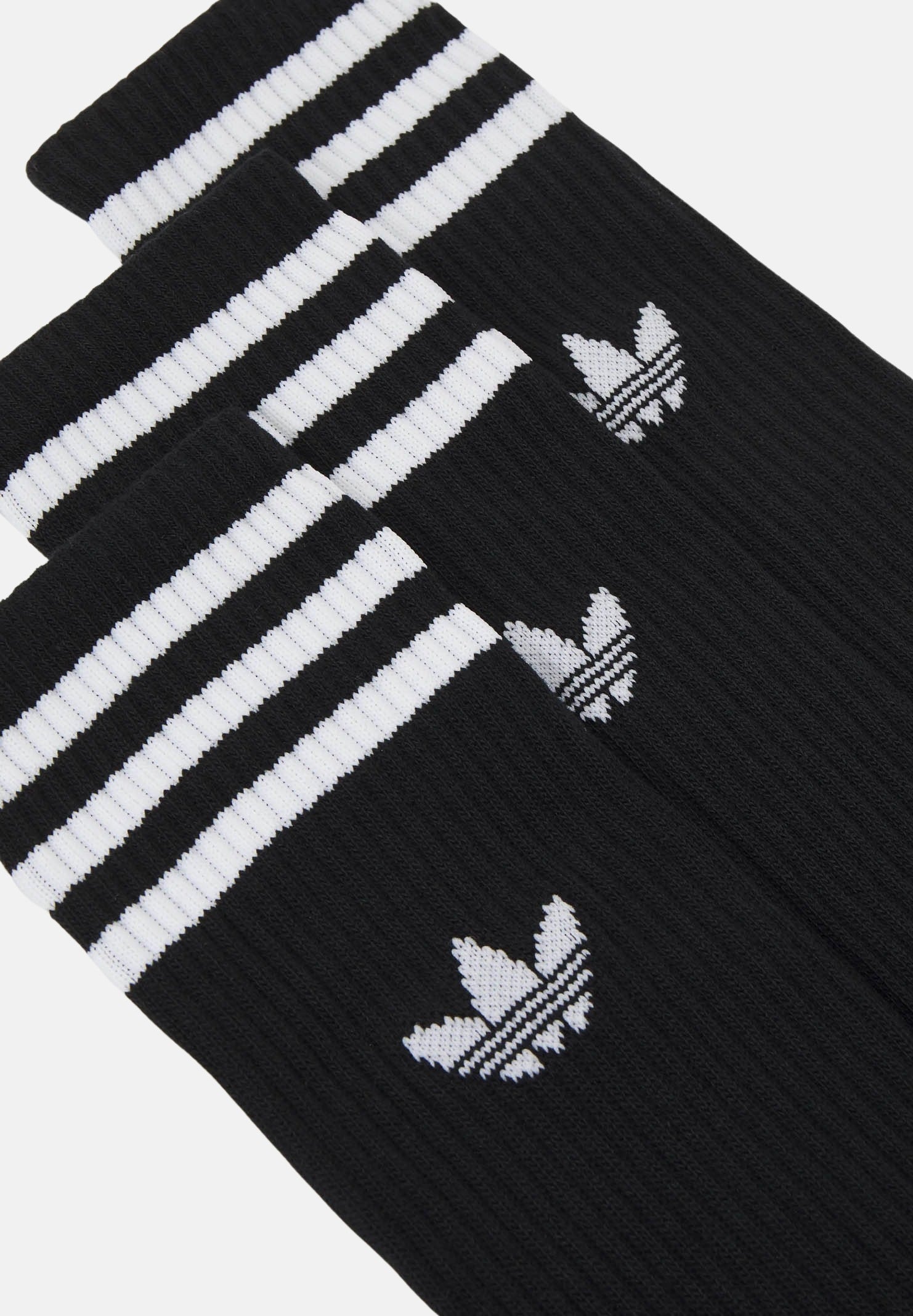 ADIDAS ORIGINALS Set da tre paia di calzini Solid Crew neri per uomo e donna IL5015 . ADIDAS ORIGINALS