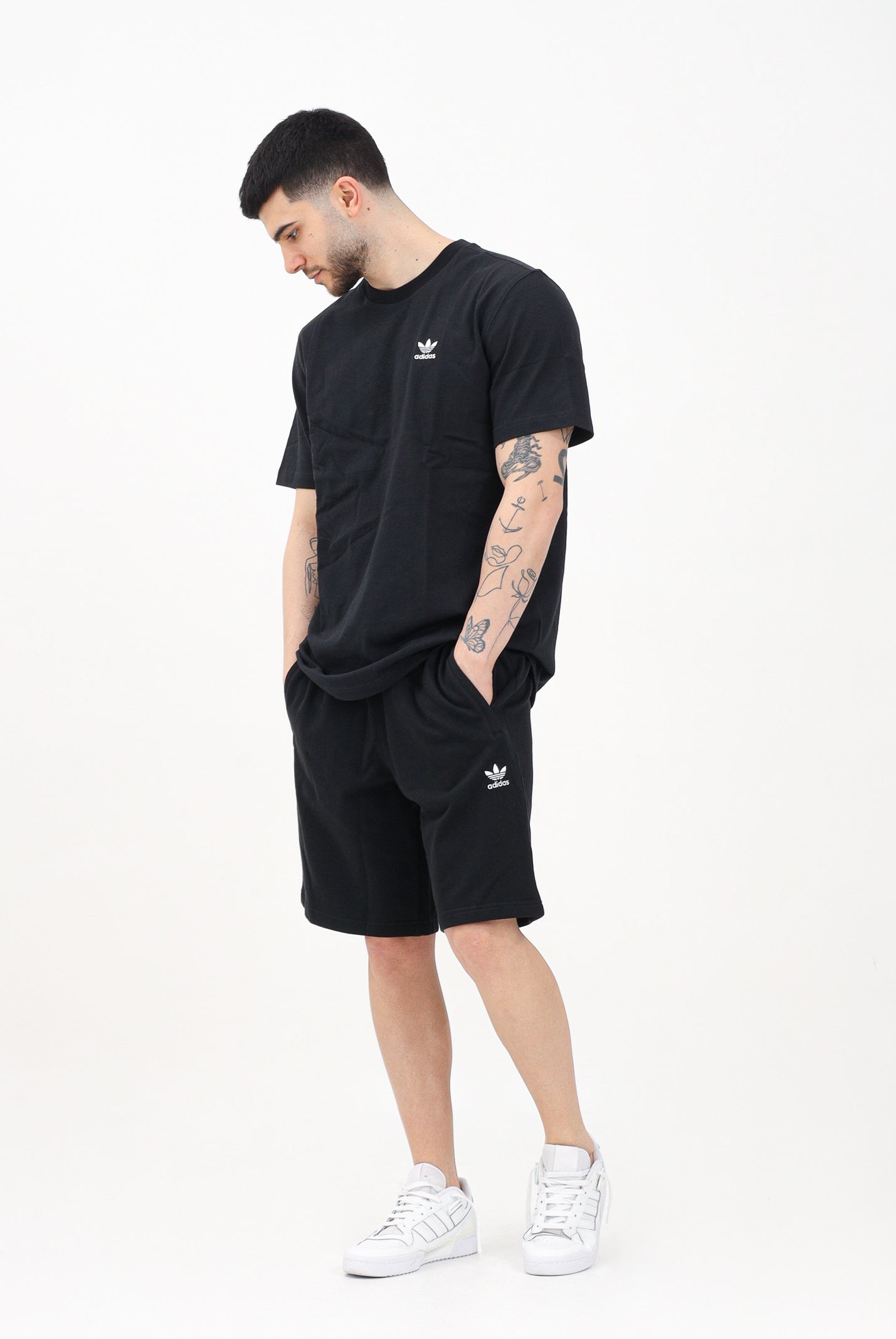 ADIDAS ORIGINALS Shorts sportivo Essentials Trefoil nero da uomo IY8520 . ADIDAS ORIGINALS