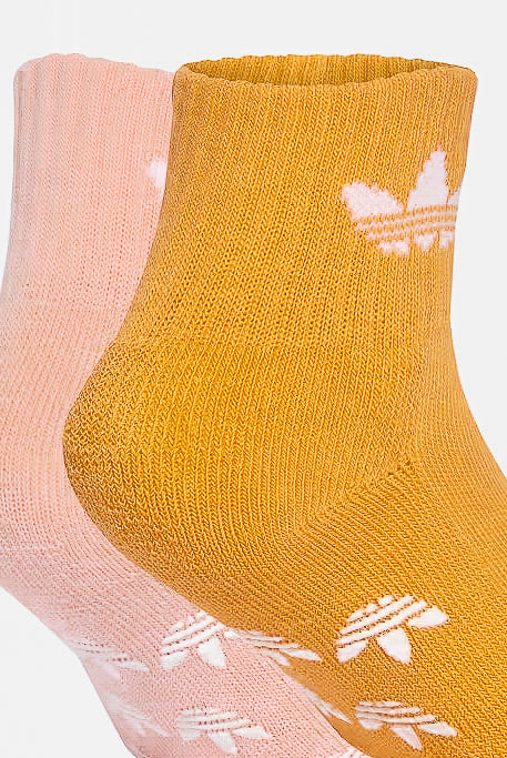 ADIDAS ORIGINALS Calzini antiscivolo (2 paia) rosa e arancione da neonato JC8540 . ADIDAS ORIGINALS