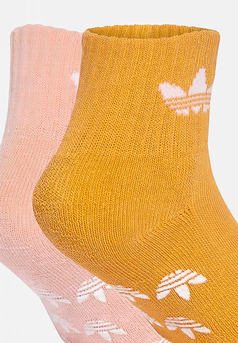 ADIDAS ORIGINALS Calzini antiscivolo (2 paia) rosa e arancione da neonato JC8540 . ADIDAS ORIGINALS