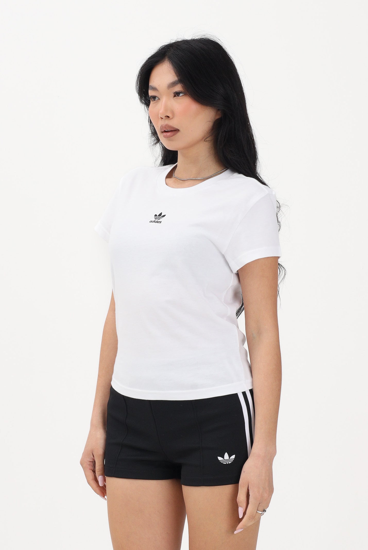 ADIDAS ORIGINALS T-shirt a manica corta Essentials bianca da donna JC8973 . ADIDAS ORIGINALS