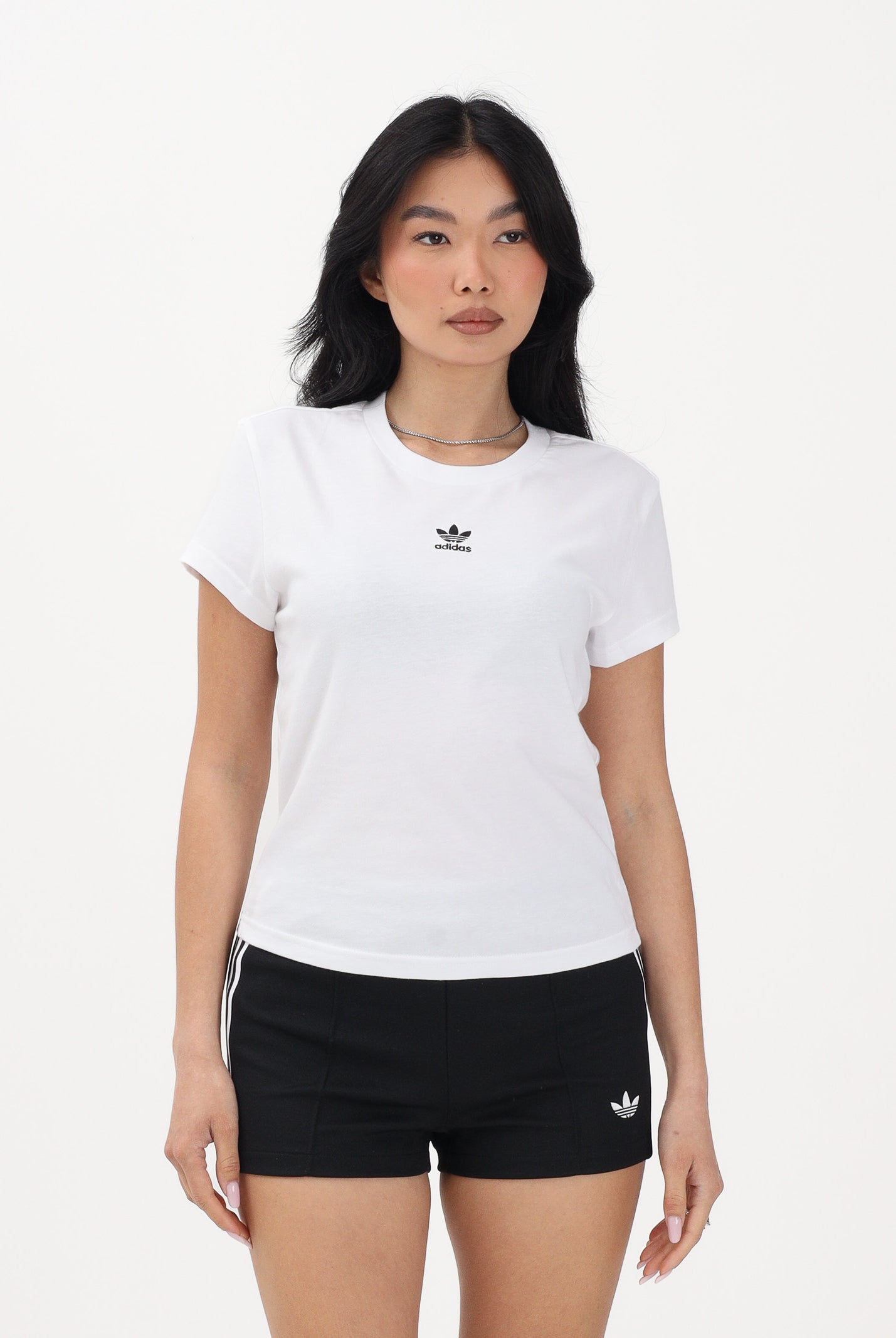 ADIDAS ORIGINALS T-shirt a manica corta Essentials bianca da donna JC8973 . ADIDAS ORIGINALS