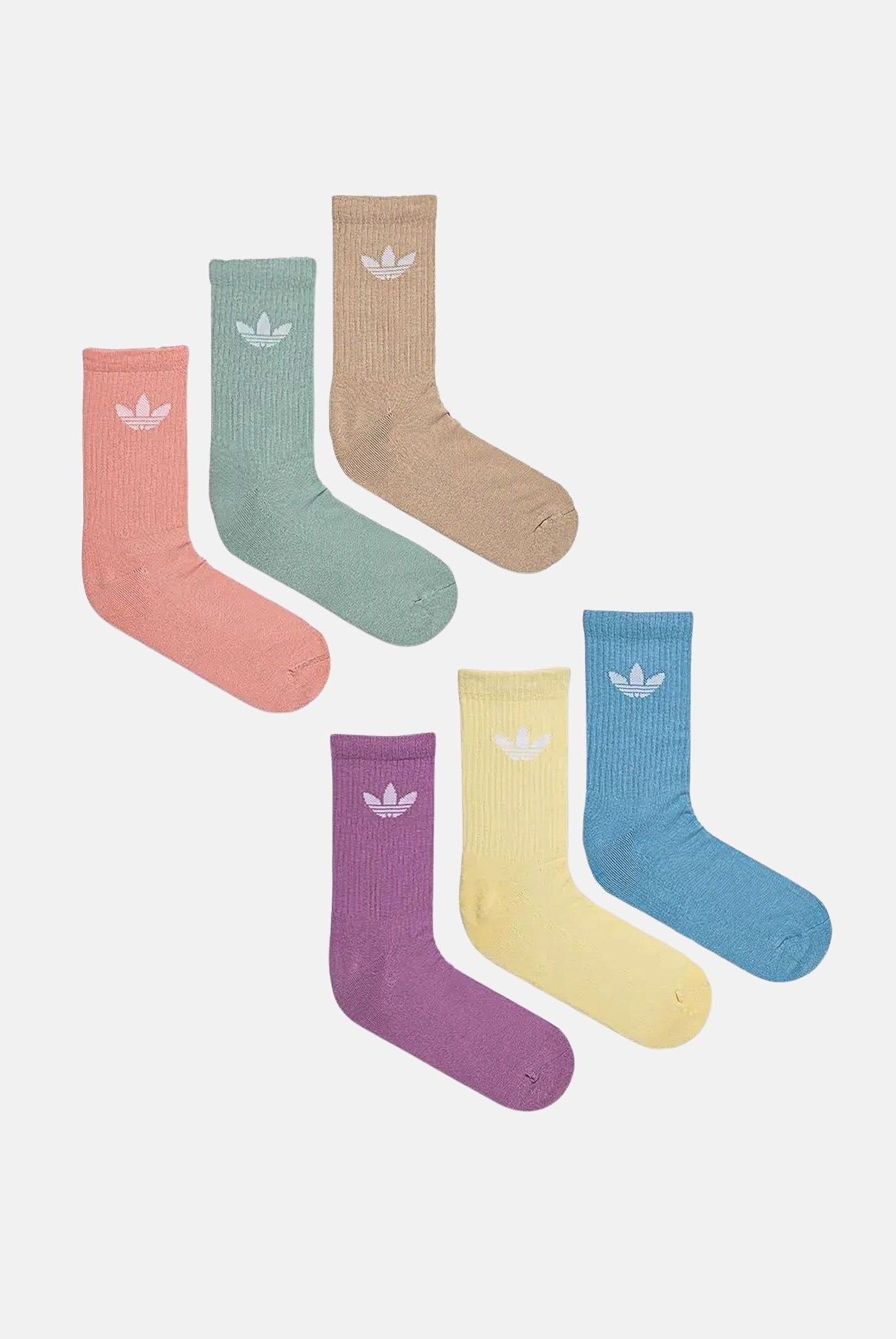 ADIDAS ORIGINALS Calzini (6paia) Trefoil Crew multicolore per uomo e donna JF6366 . ADIDAS ORIGINALS