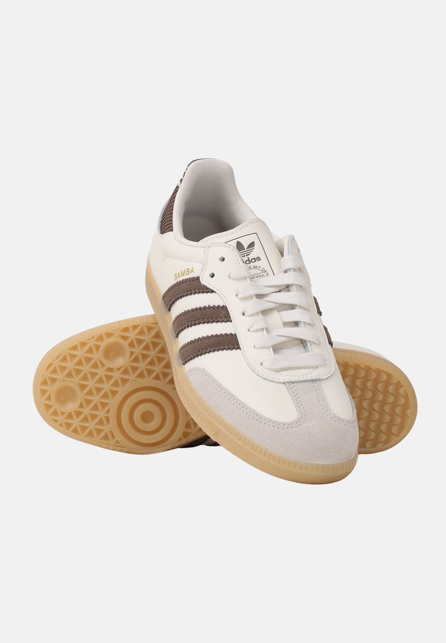 ADIDAS ORIGINALS Sneakers Samba OG panna e marrone per uomo e donna JP9504 . ADIDAS ORIGINALS