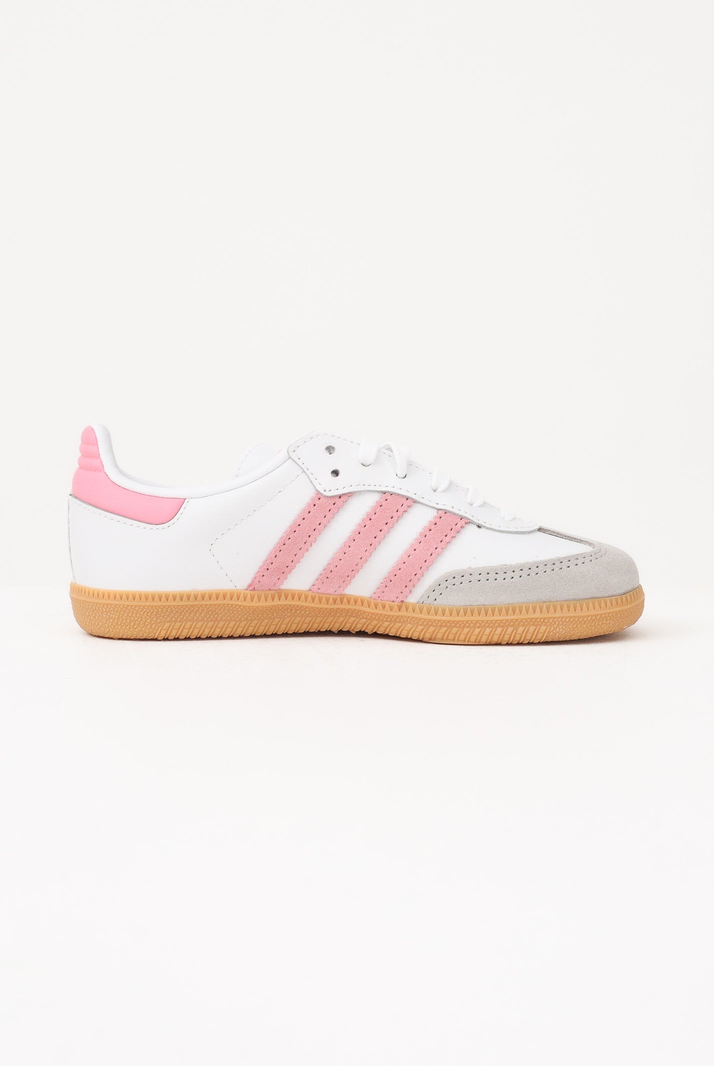 ADIDAS ORIGINALS Sneakers SAMBA OG bianche e rosa da bambina JQ2024 . ADIDAS ORIGINALS