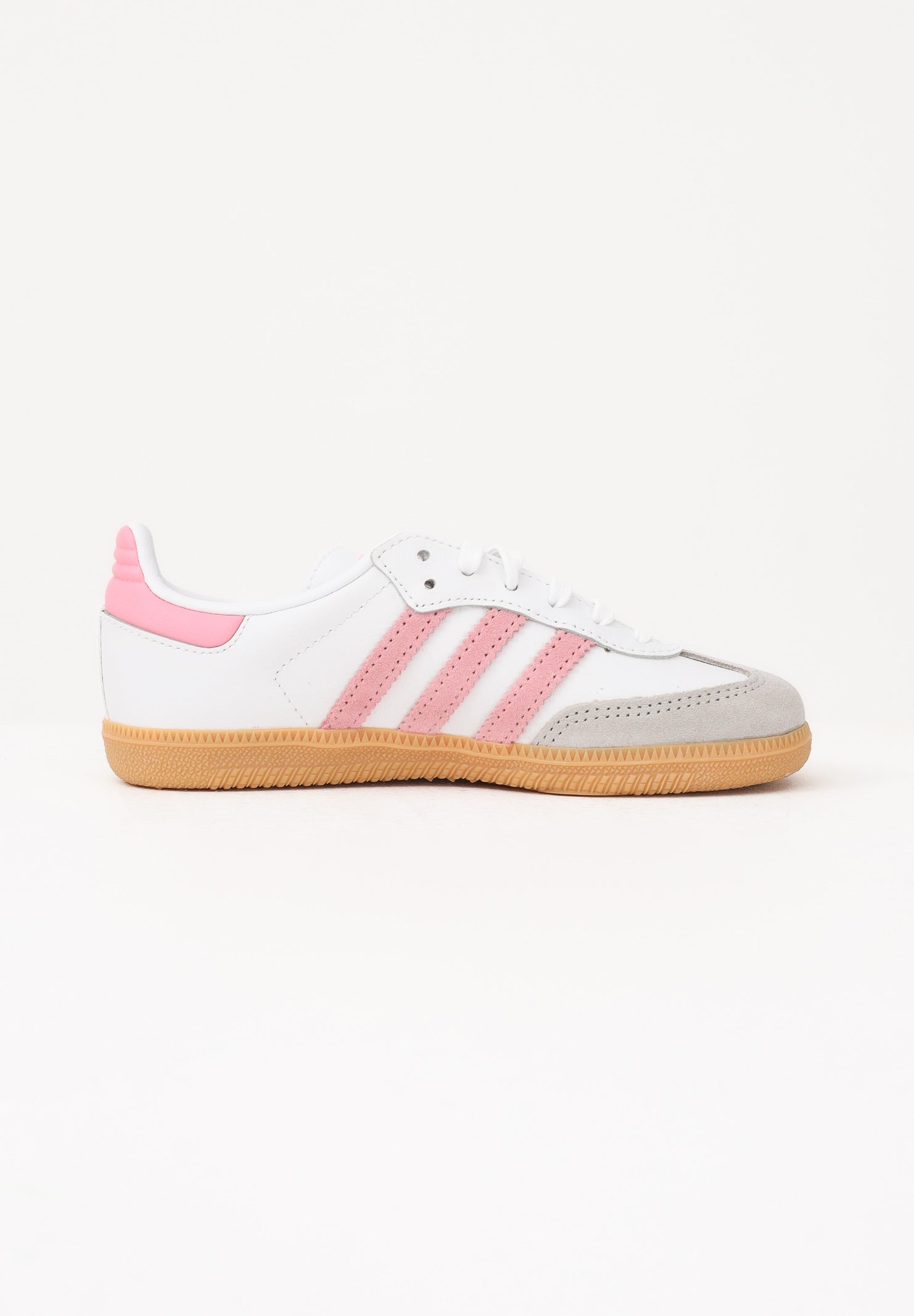 ADIDAS ORIGINALS Sneakers SAMBA OG bianche e rosa da bambina JQ2024 . ADIDAS ORIGINALS