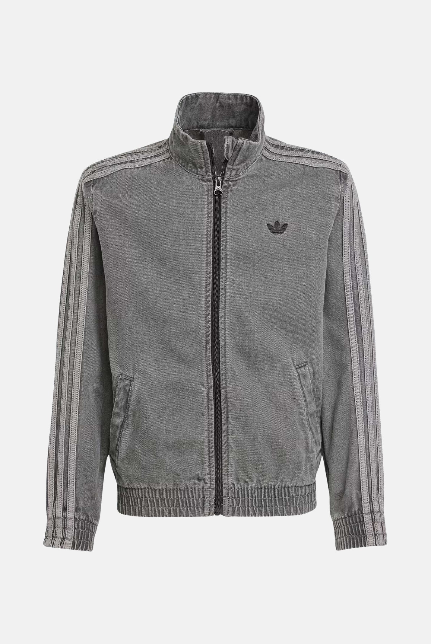 ADIDAS ORIGINALS Giubbotto di jeans Firebird in denim grigio per bambino e bambina JV7801 . ADIDAS ORIGINALS