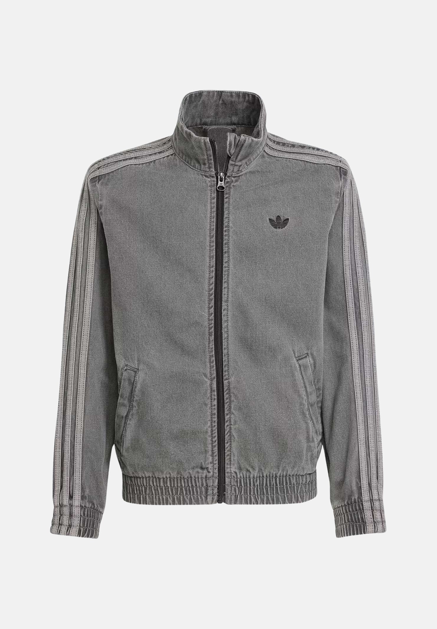 ADIDAS ORIGINALS Giubbotto di jeans Firebird in denim grigio per bambino e bambina JV7801 . ADIDAS ORIGINALS