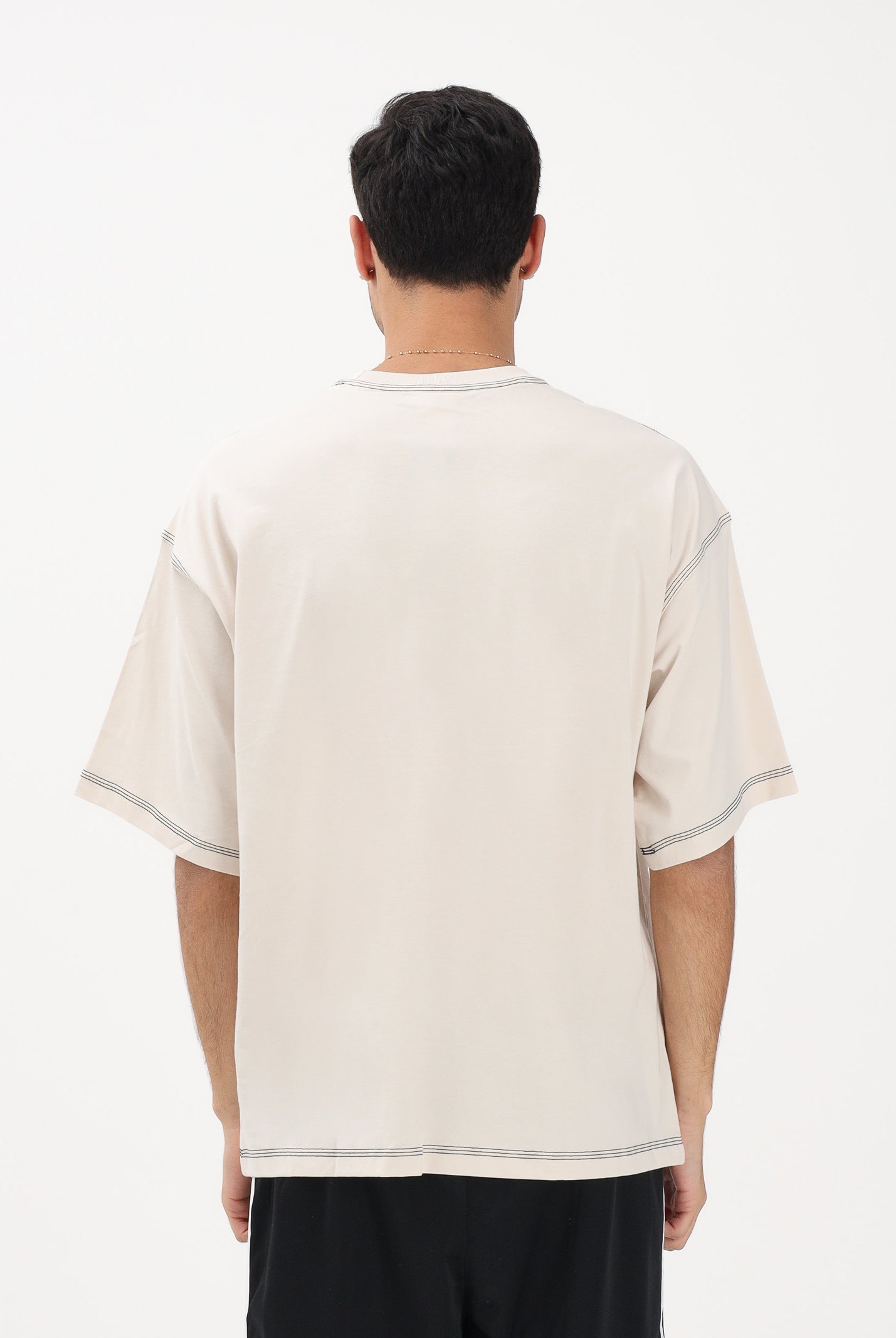ADIDAS ORIGINALS T-shirt a manica corta TREFOIL ESSENTIALS panna da uomo JW0970 . ADIDAS ORIGINALS