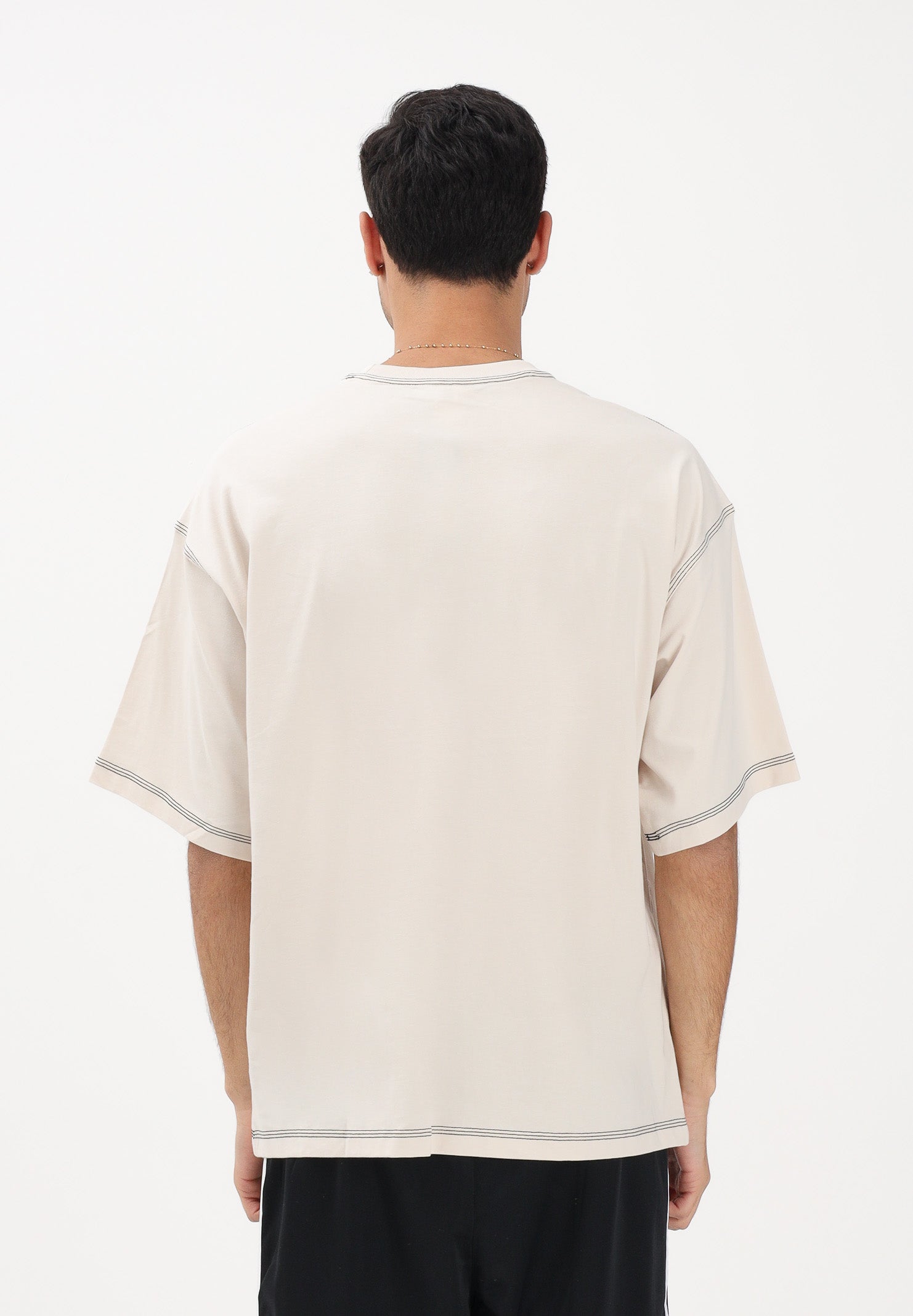 ADIDAS ORIGINALS T-shirt a manica corta TREFOIL ESSENTIALS panna da uomo JW0970 . ADIDAS ORIGINALS