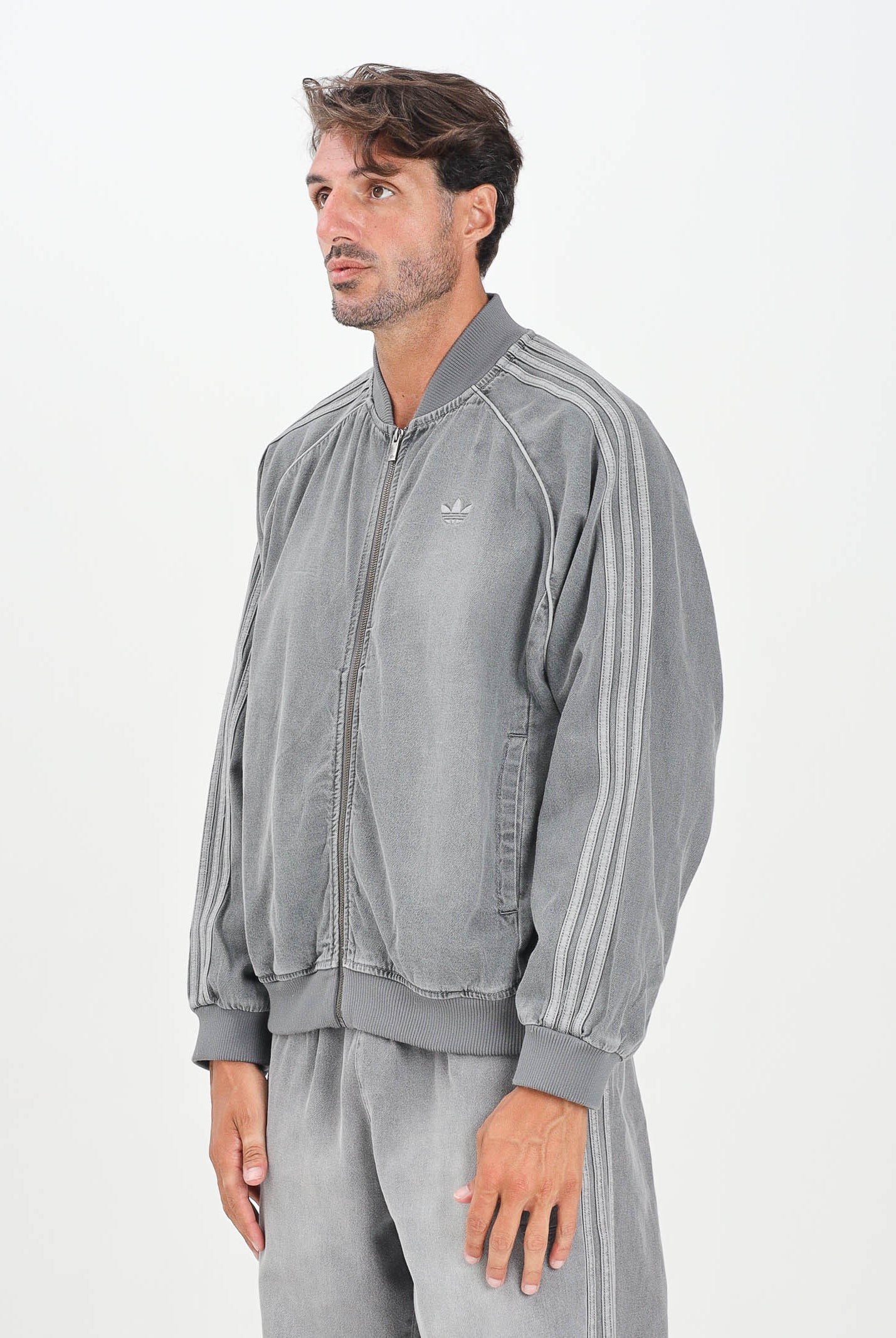 ADIDAS ORIGINALS Giacca SST Adicolor Loose in denim grigio da uomo JW5915 . ADIDAS ORIGINALS