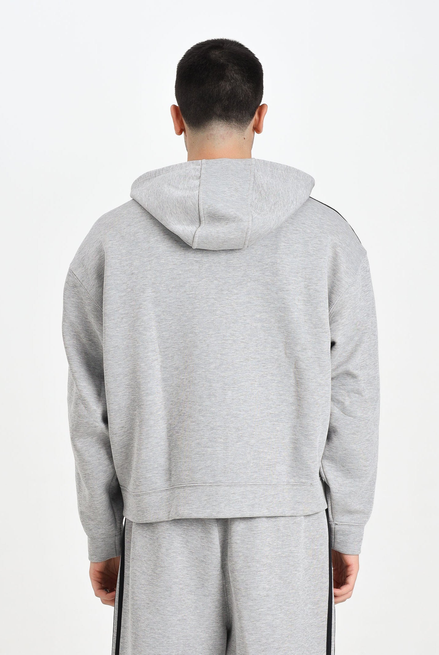 ADIDAS ORIGINALS Felpa con zip Adicolor Spacer Oversized grigia da uomo JW5965 . ADIDAS ORIGINALS