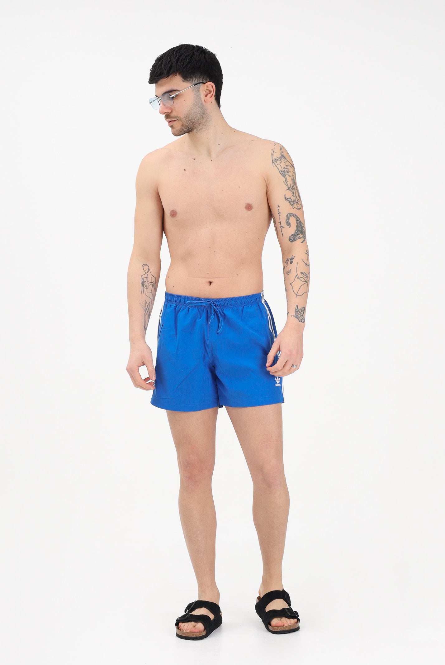 ADIDAS ORIGINALS Shorts mare ADICOLOR 3 STRIPES azzurro da uomo JX2685 . ADIDAS ORIGINALS