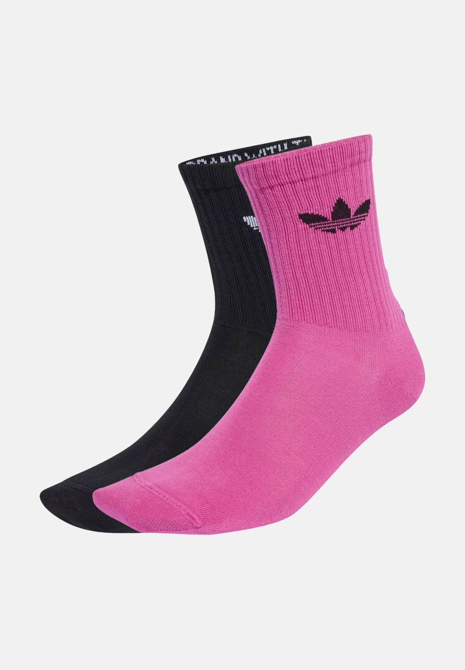 ADIDAS ORIGINALS Calzini (2paia) Ruffle Crew neri e fucsia da donna JX5210 , ADIDAS ORIGINALS