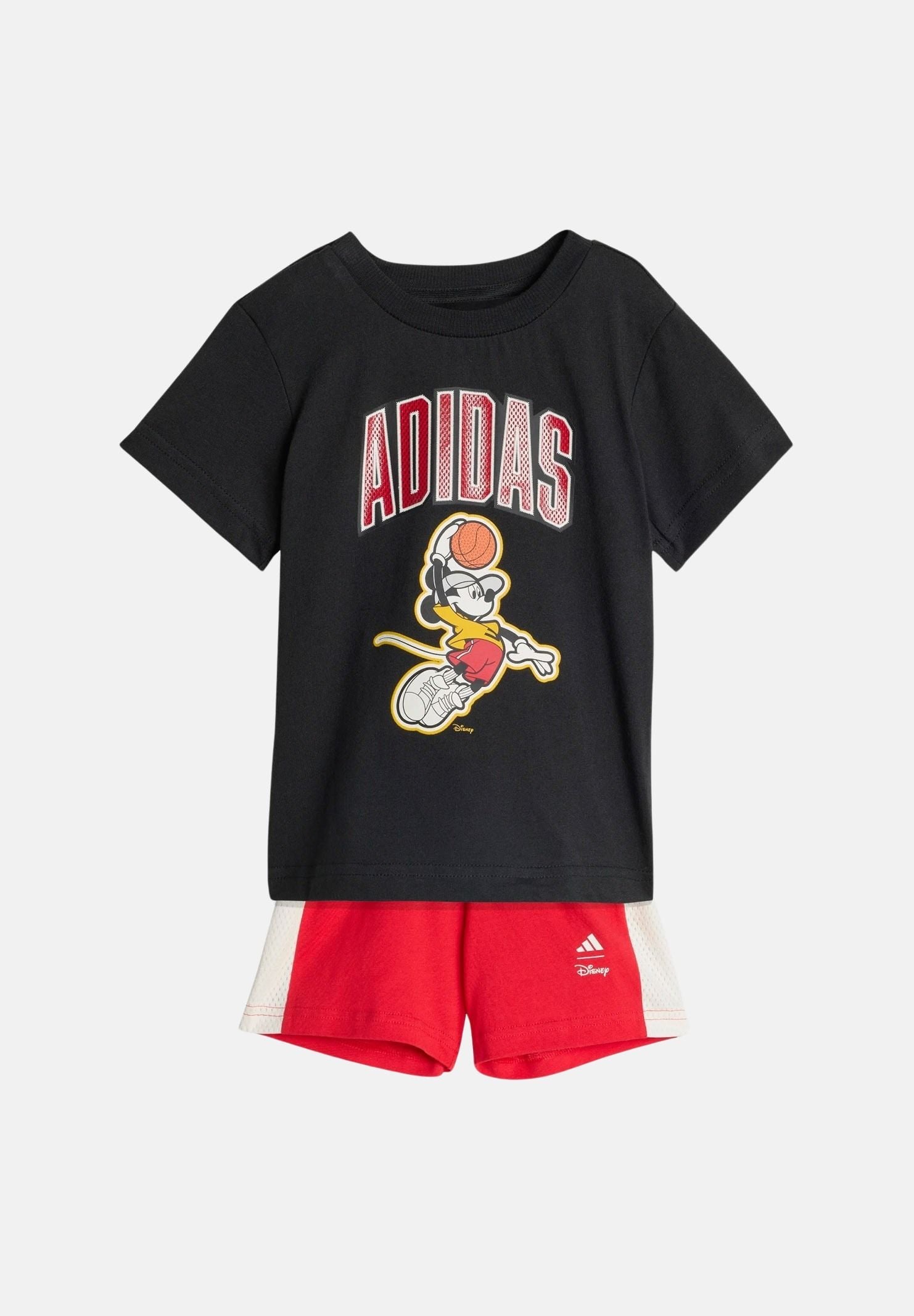 ADIDAS ORIGINALS completo Set T-shirt Disney Mickey Mouse nero, rosso e bianco neonato unisex. JZ7677 . ADIDAS ORIGINALS