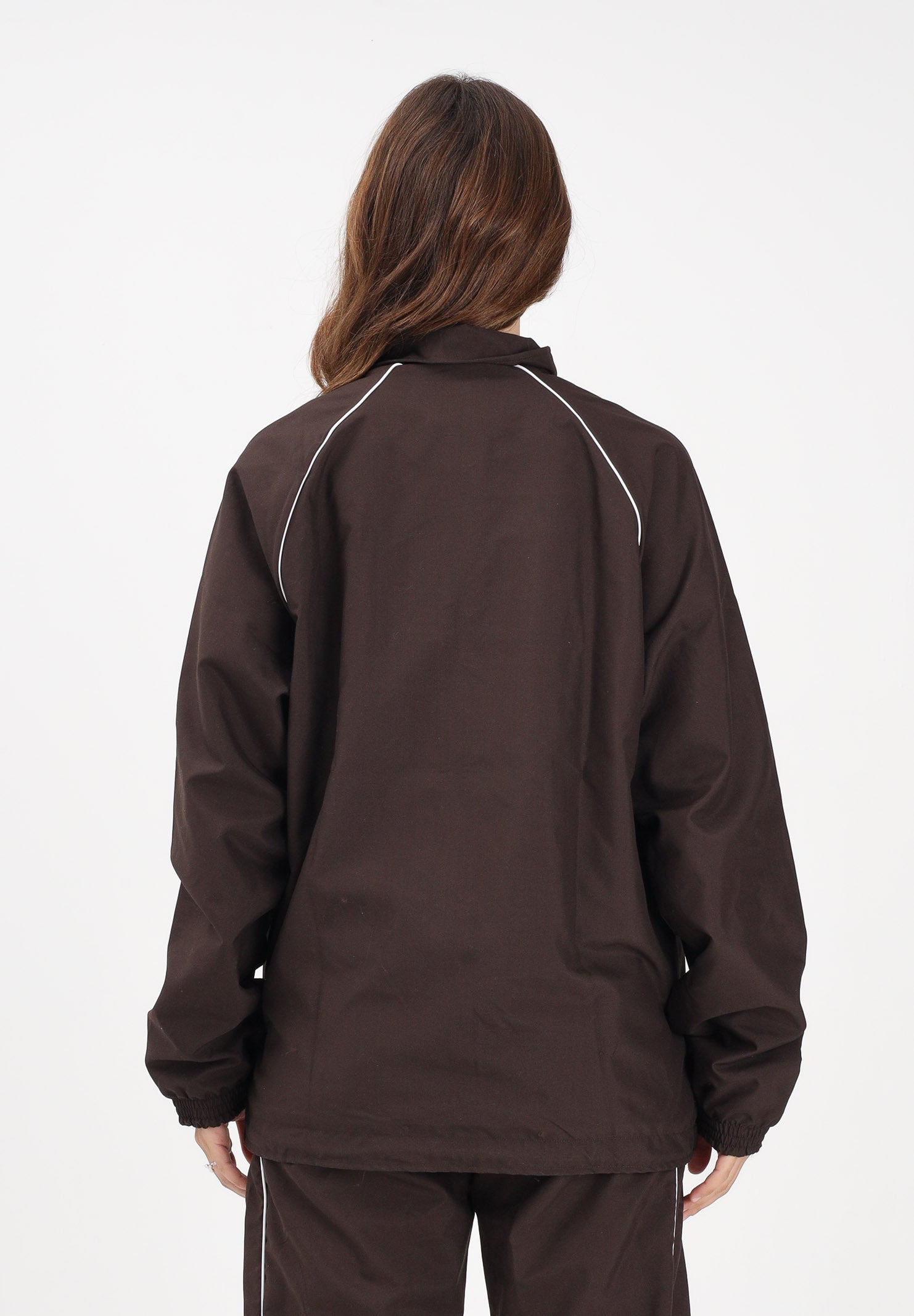 ADIDAS ORIGINALS Giacca a vento CHEST STRIPES marrone e rosa per uomo e donna KC6436 . ADIDAS ORIGINALS