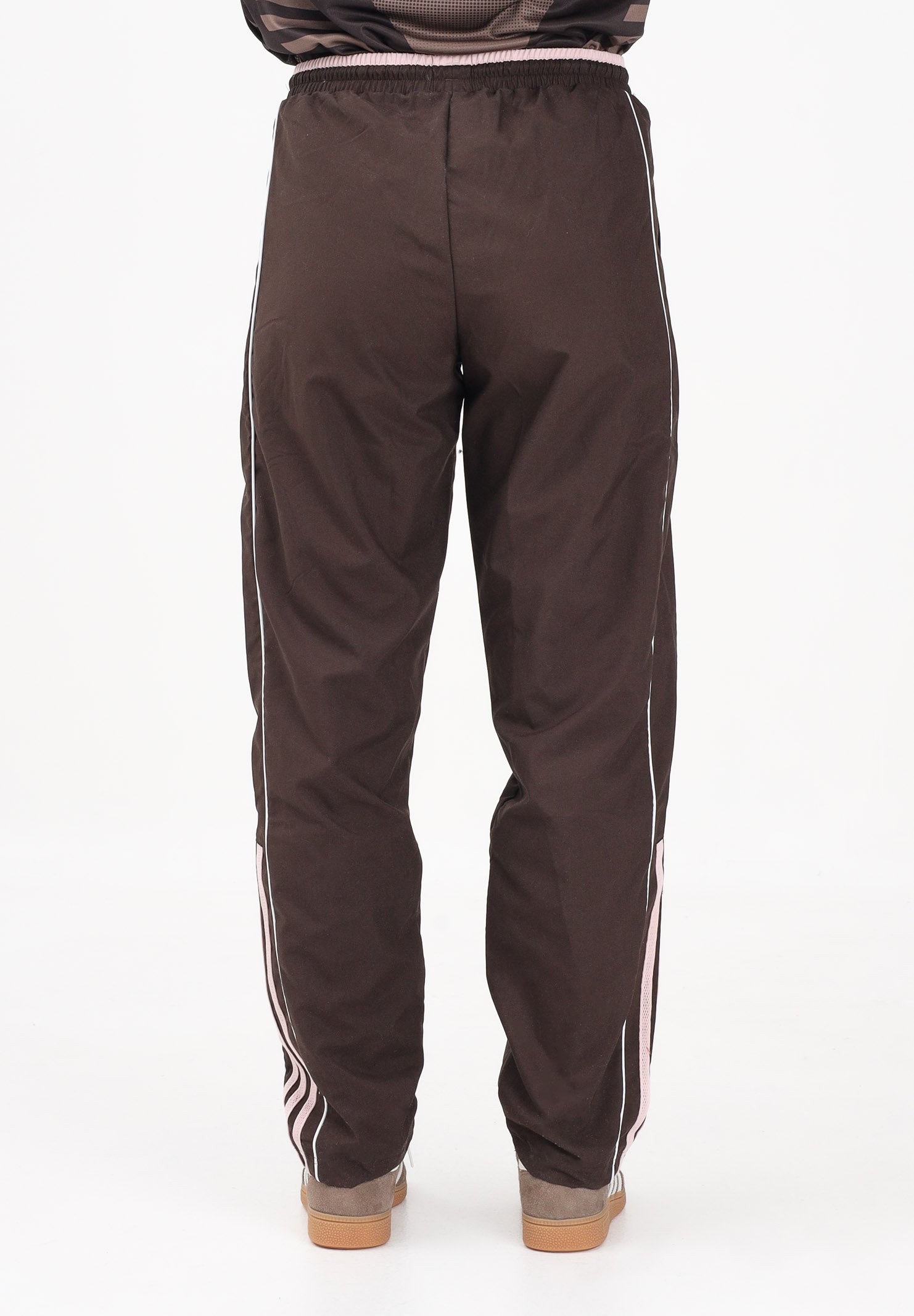 ADIDAS ORIGINALS Pantalone sportivo HALF STRIPES marrone e rosa per uomo e donna KC6441 . ADIDAS ORIGINALS