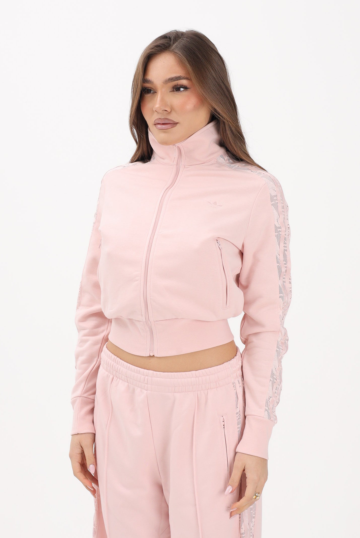 ADIDAS ORIGINALS Felpa con zip FIREBIRD LACE rosa da donna KC6450 . ADIDAS ORIGINALS