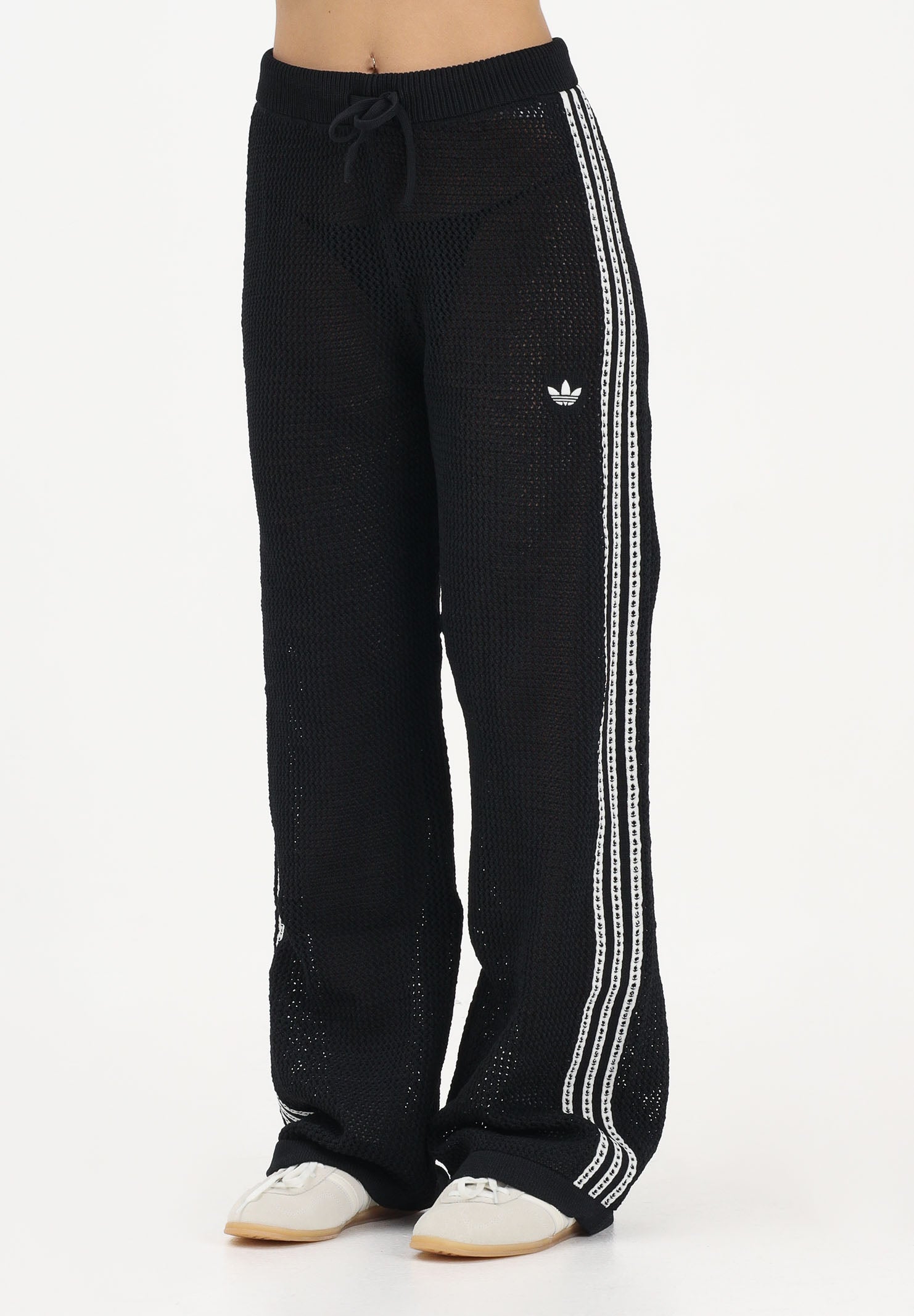 ADIDAS ORIGINALS Pantalone KNITTED CROCHET FIREBIRD nero da donna KC6494 . ADIDAS ORIGINALS