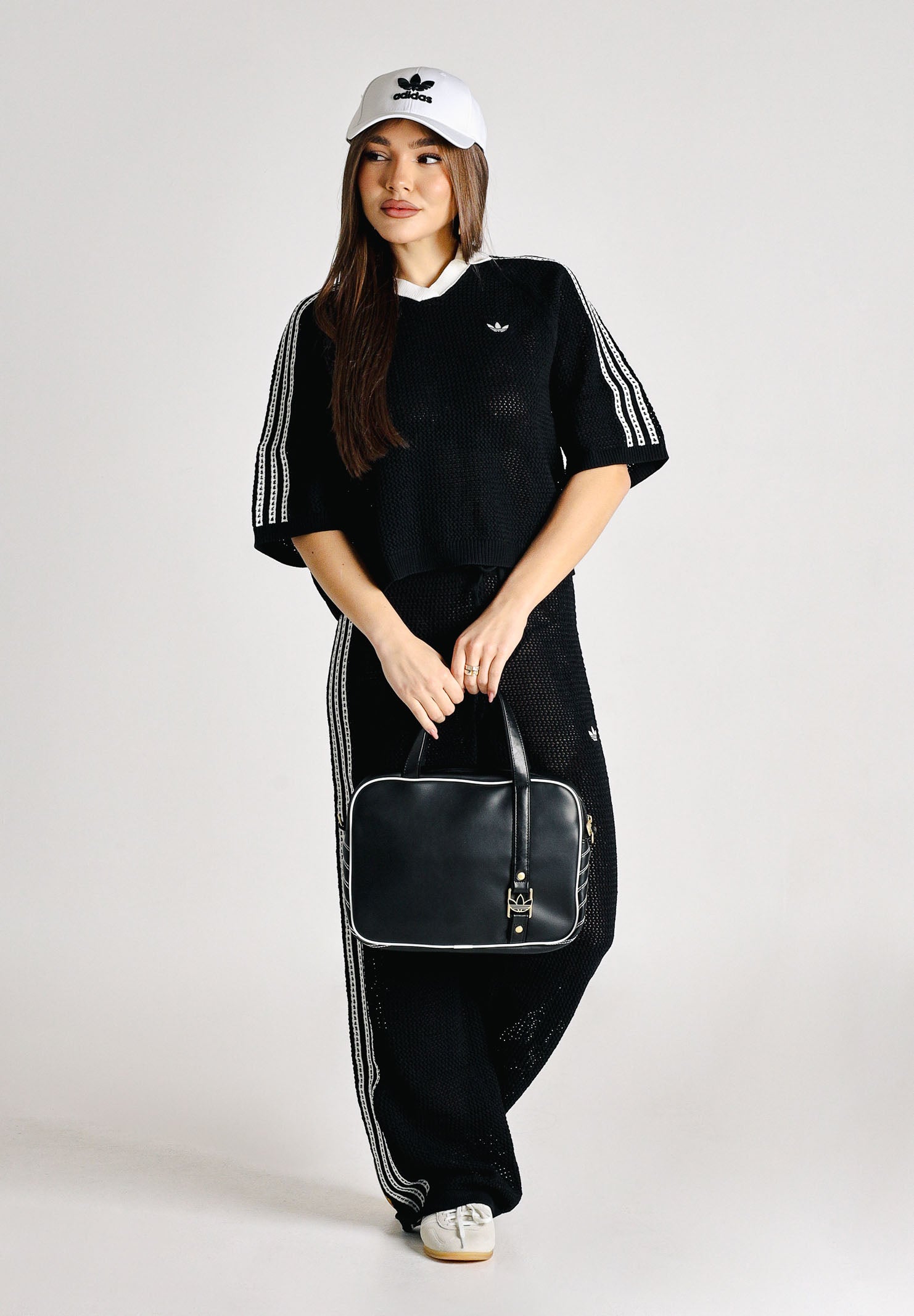 ADIDAS ORIGINALS Pantalone KNITTED CROCHET FIREBIRD nero da donna KC6494 . ADIDAS ORIGINALS