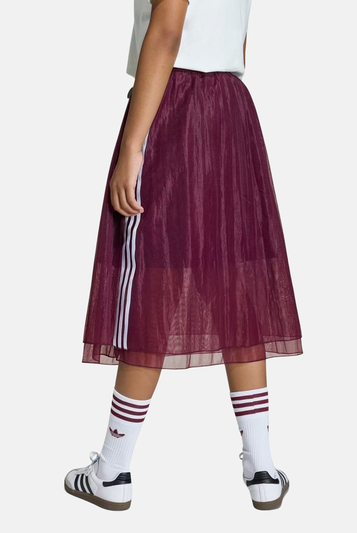 ADIDAS ORIGINALS Gonna in tulle midi bordeaux da bambina KC6789 . ADIDAS ORIGINALS