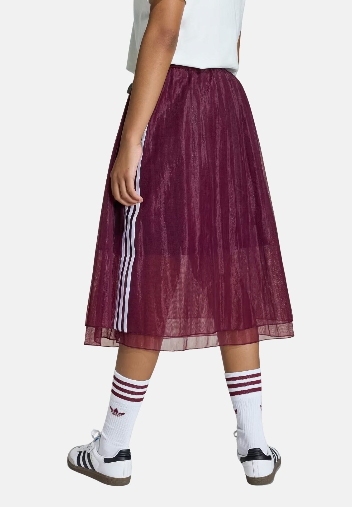 ADIDAS ORIGINALS Gonna in tulle midi bordeaux da bambina KC6789 . ADIDAS ORIGINALS