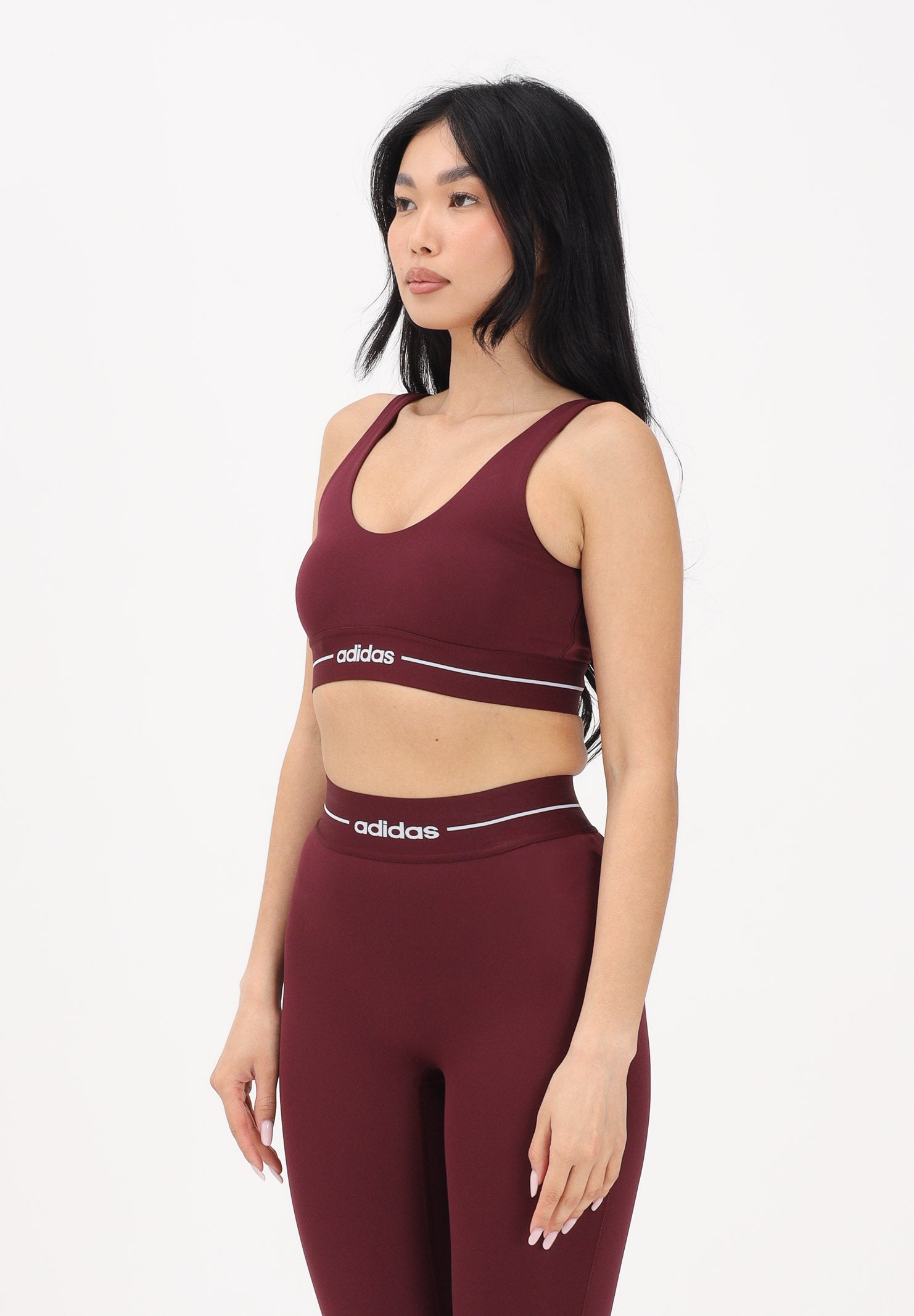 ADIDAS PERFORMANCE Top sportivo Hyperglam Light Support bordeaux da donna KC7668 . ADIDAS PERFORMANCE