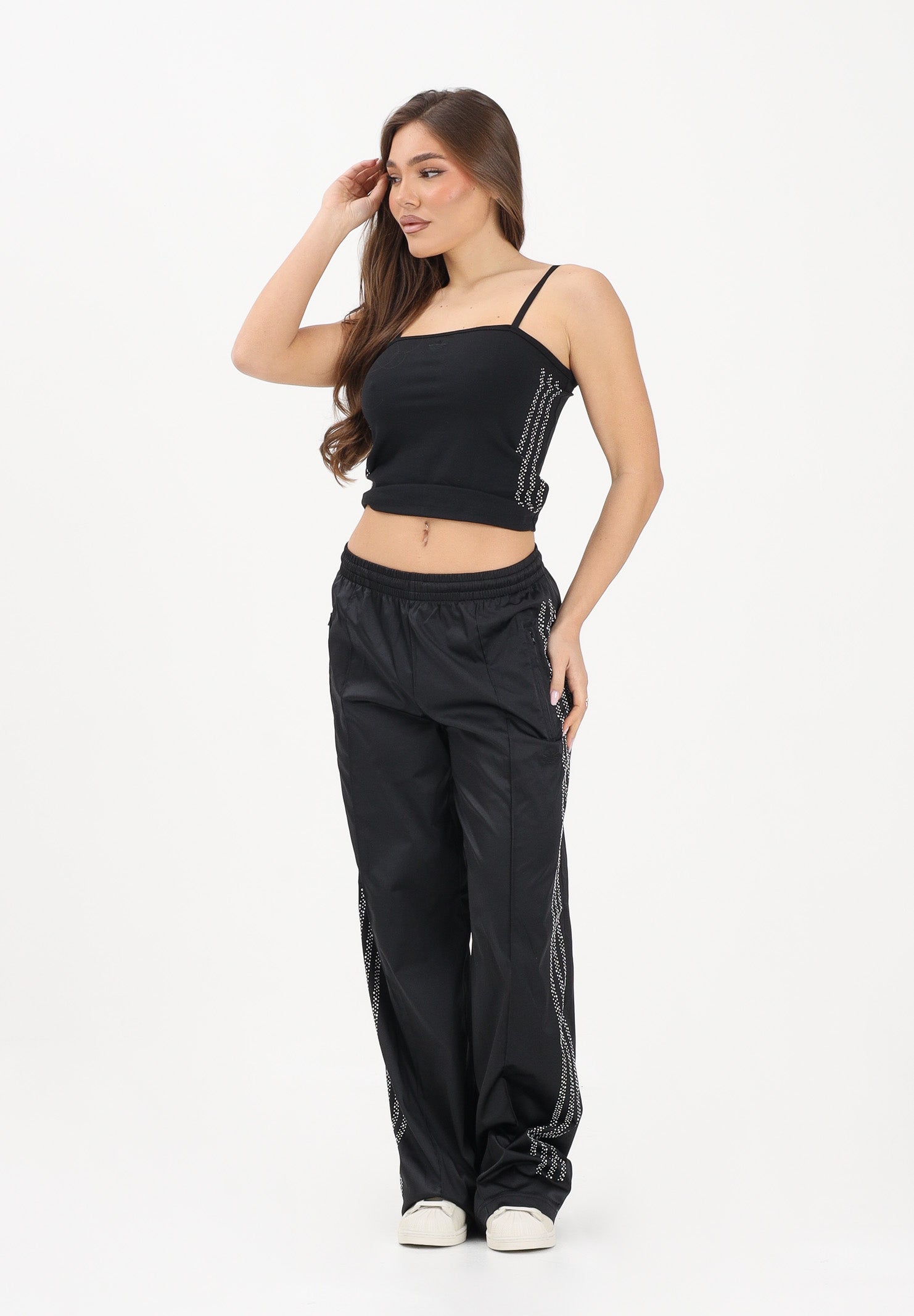ADIDAS ORIGINALS Pantalone sportivo PEARL FIREBIRD LOOSE nero da donna KC7863 . ADIDAS ORIGINALS