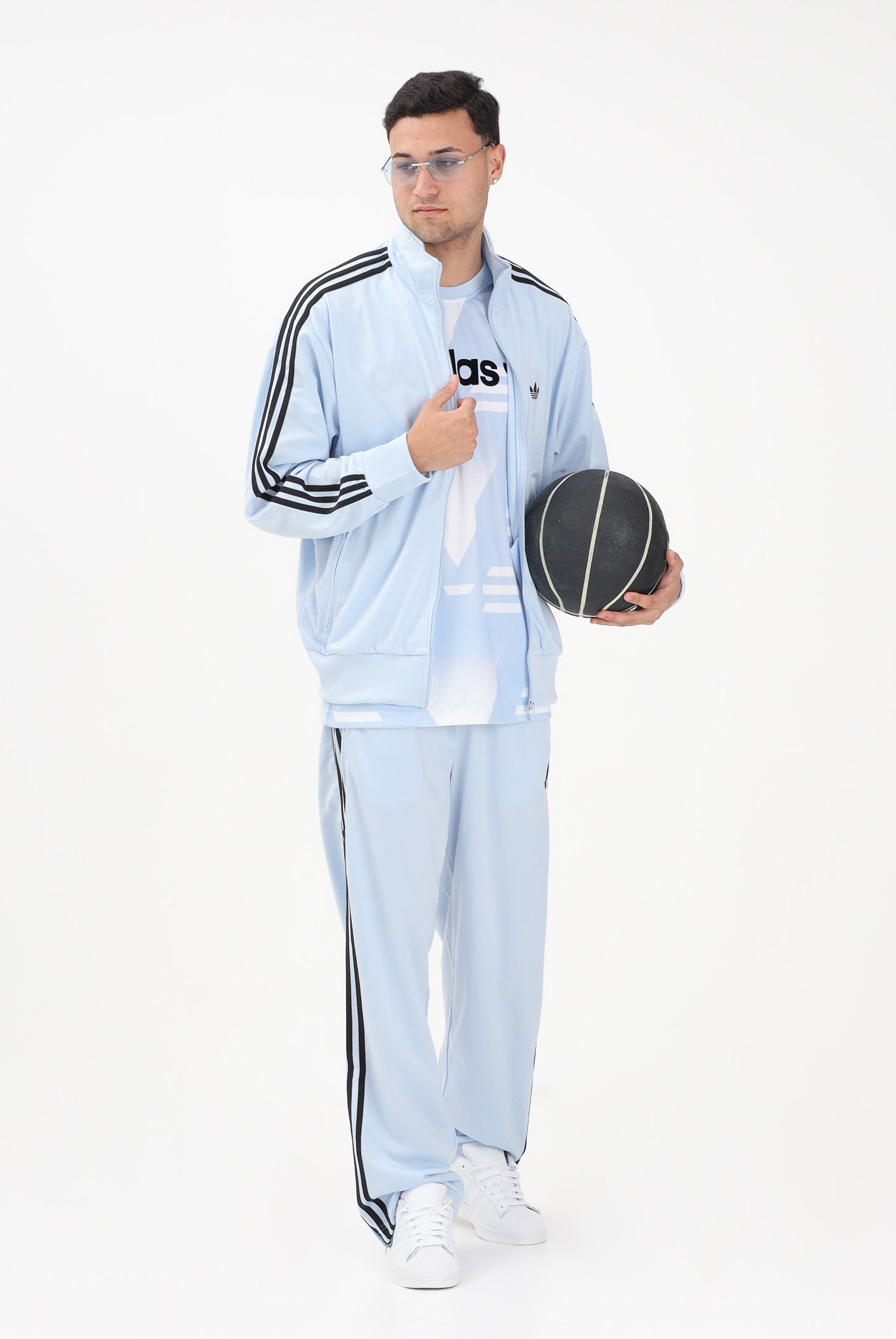 ADIDAS ORIGINALS Pantalone sportivo FIREBIRD celeste da uomo KC8010 . ADIDAS ORIGINALS