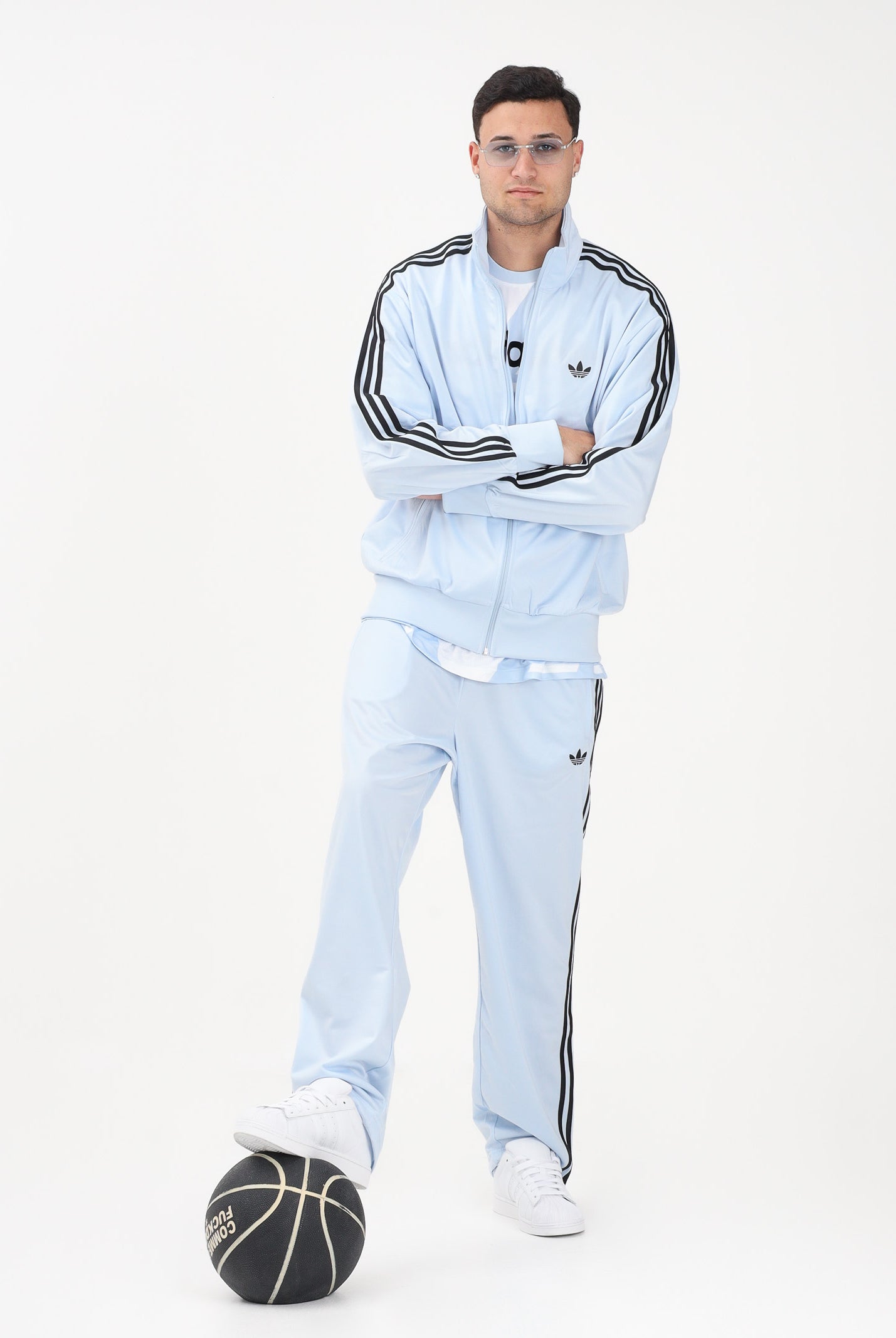ADIDAS ORIGINALS Pantalone sportivo FIREBIRD celeste da uomo KC8010 . ADIDAS ORIGINALS