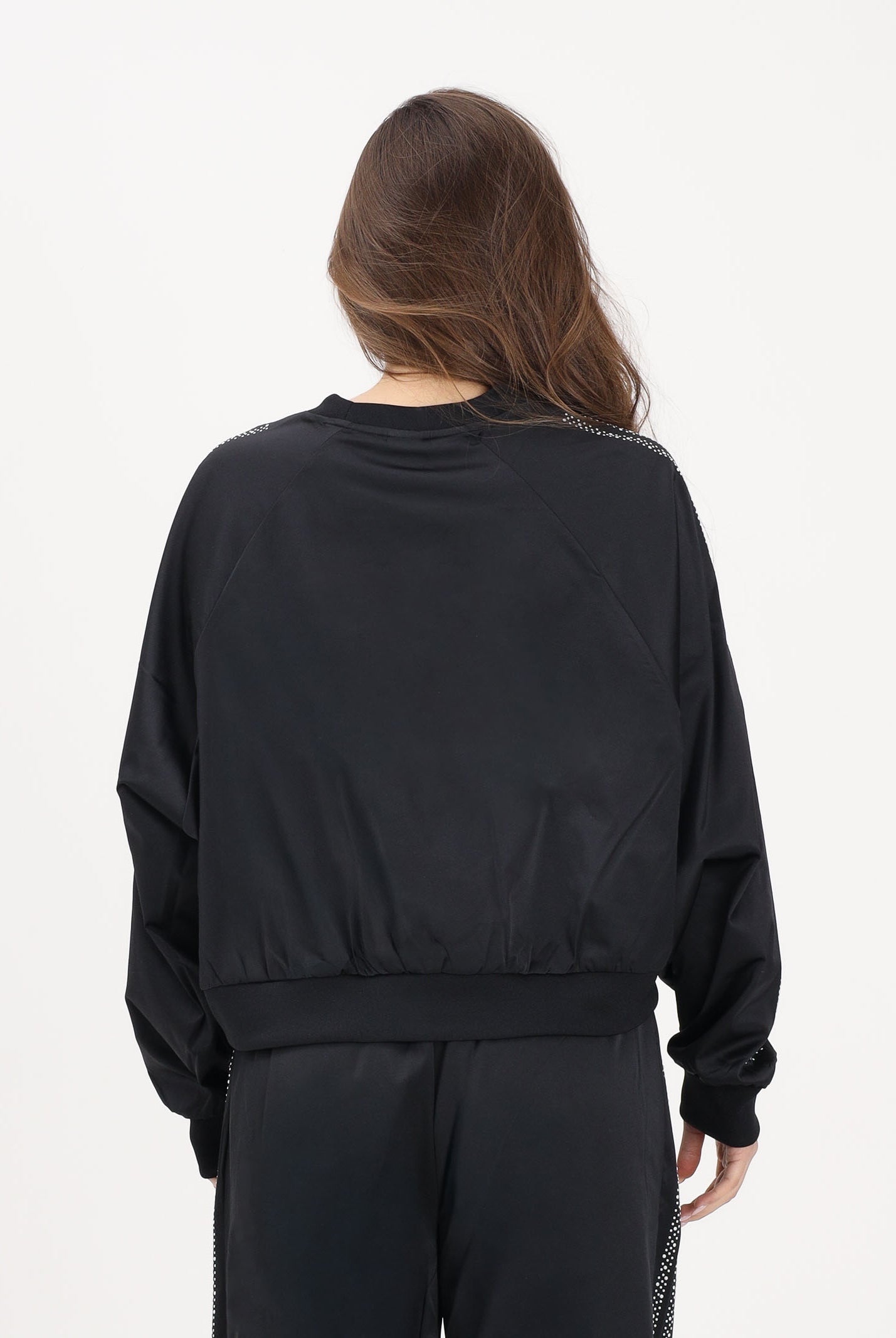 ADIDAS ORIGINALS Felpa girocollo PEARL JACQUARD nera da donna KC8087 . ADIDAS ORIGINALS