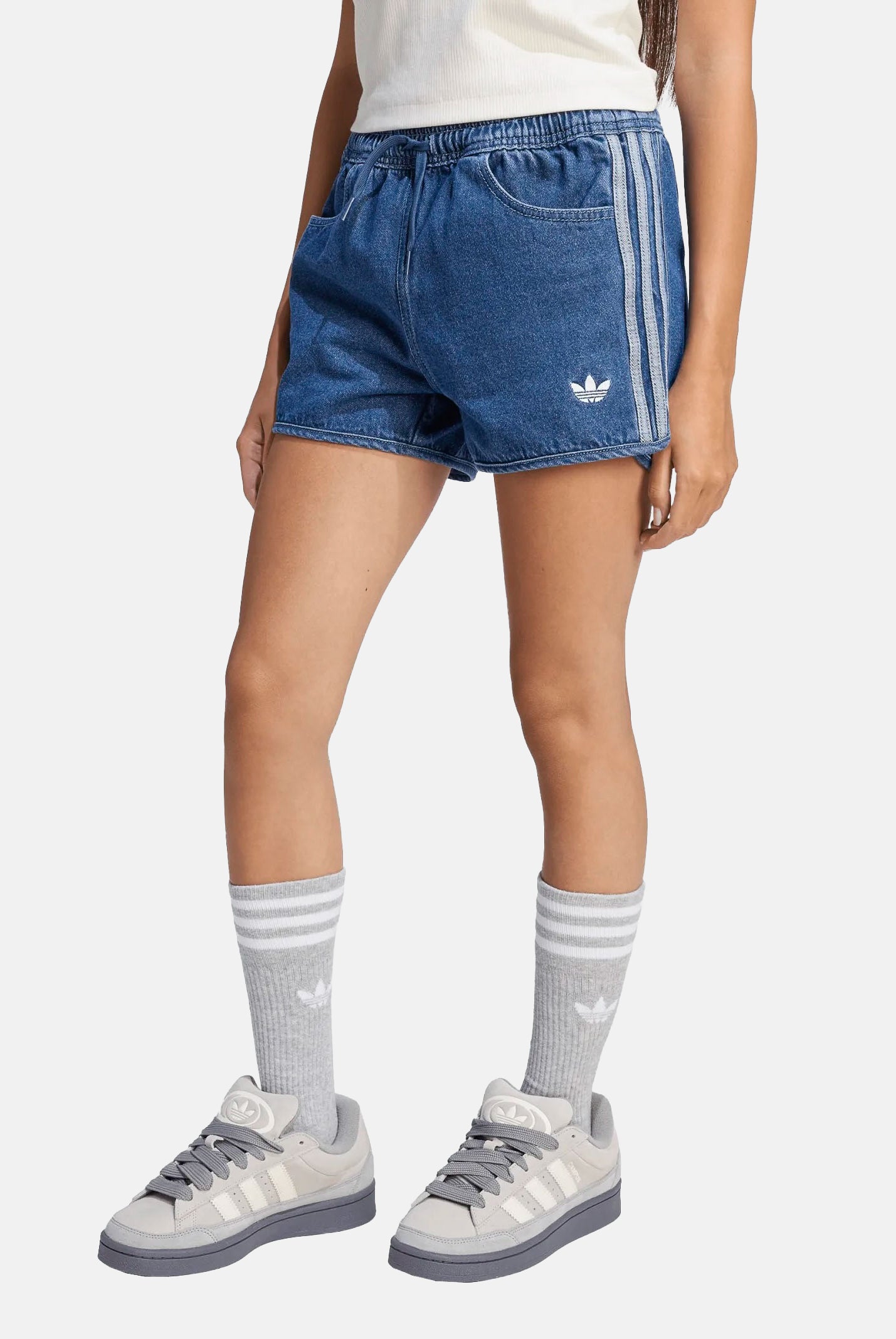 ADIDAS ORIGINALS shorts Denim Sprinter Shorts blu denim MEDVIN blu medio unisex bambino e bambina KC8518 . ADIDAS ORIGINALS