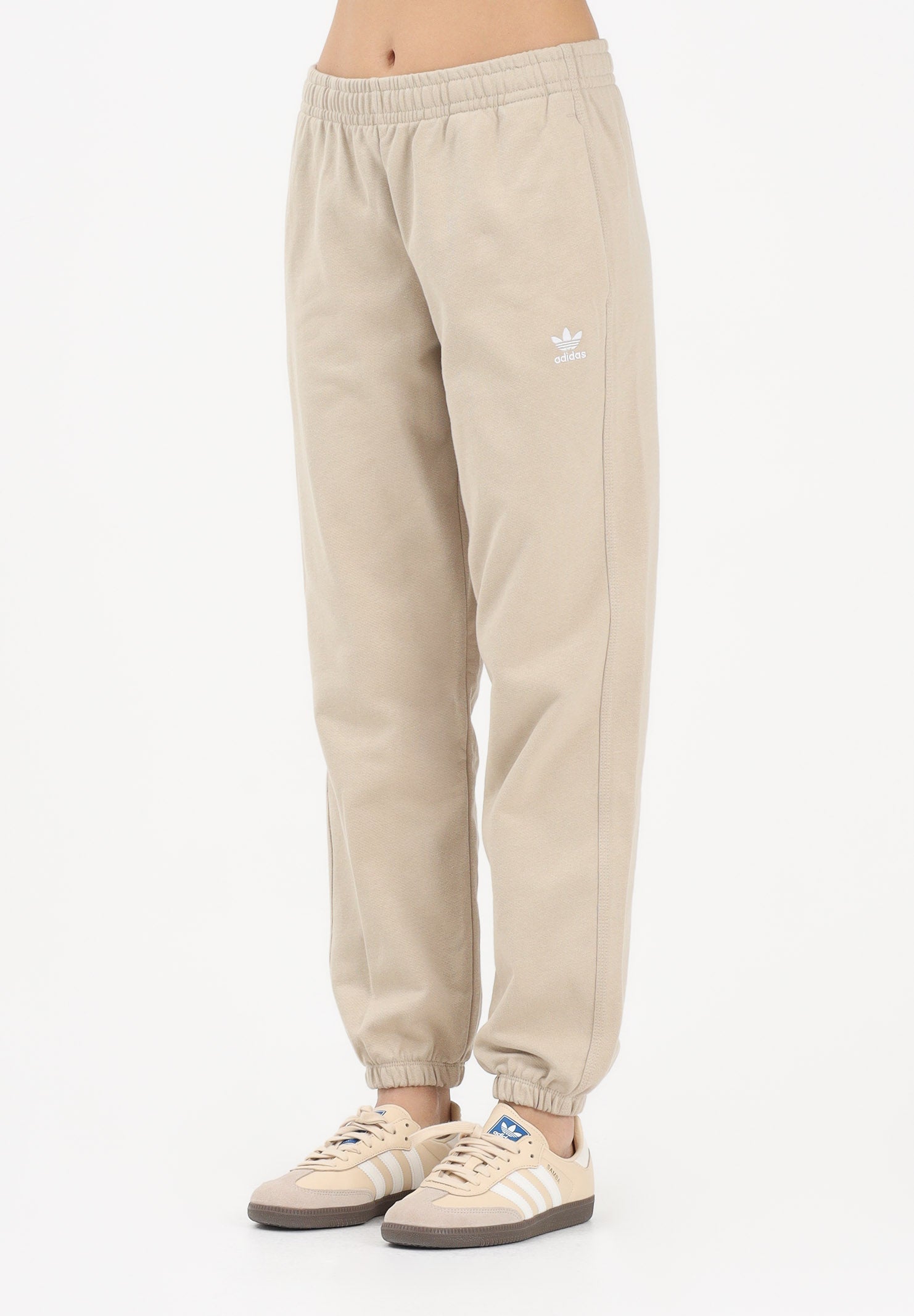 ADIDAS ORIGINALS Pantalone sportivo Essentials French Terry Regular Cuffed beige da donna KC9076 . ADIDAS ORIGINALS